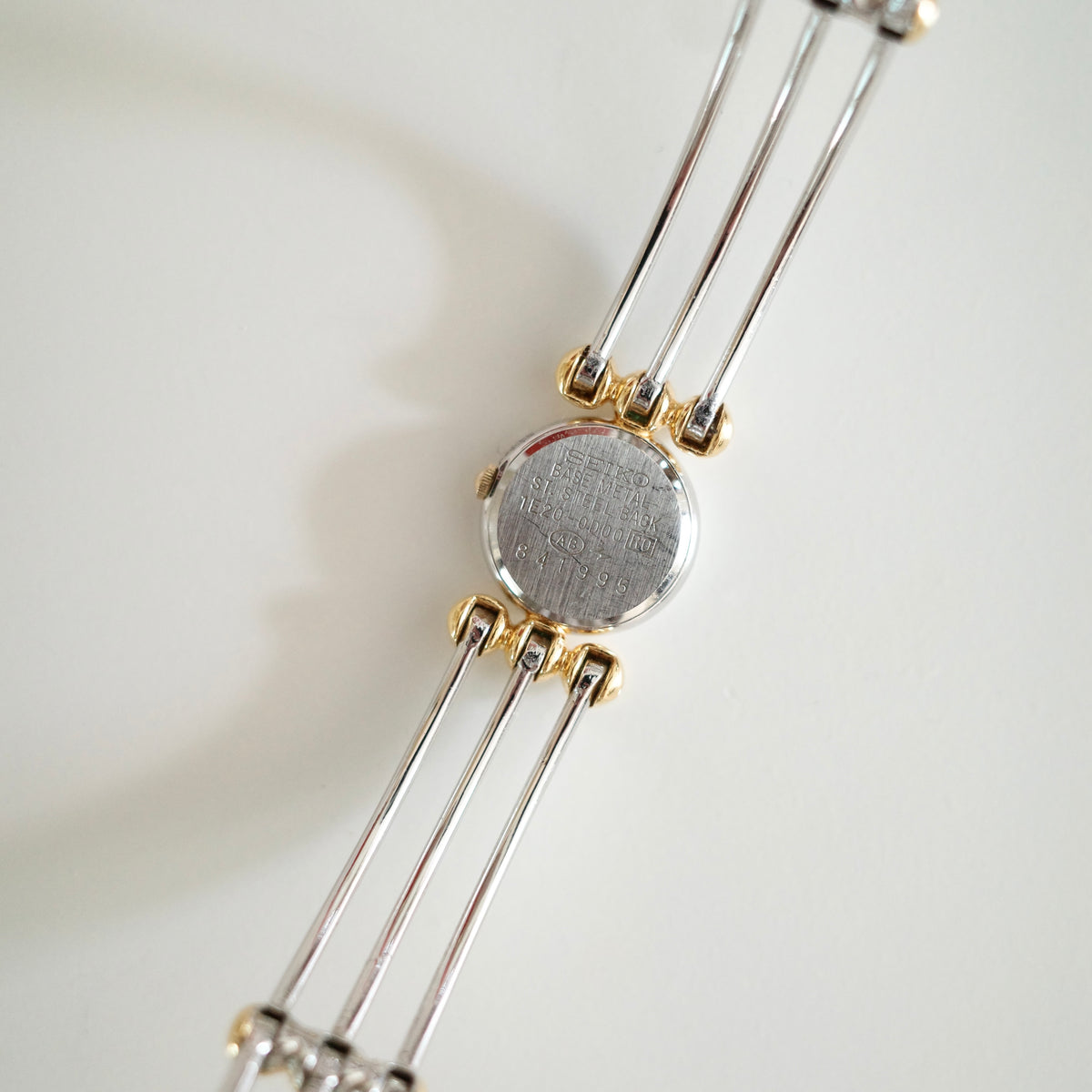 Vintage Seiko Emerald Crystal Bangle Watch | Gold & Silver Two-Tone Women’s Bracelet Watch