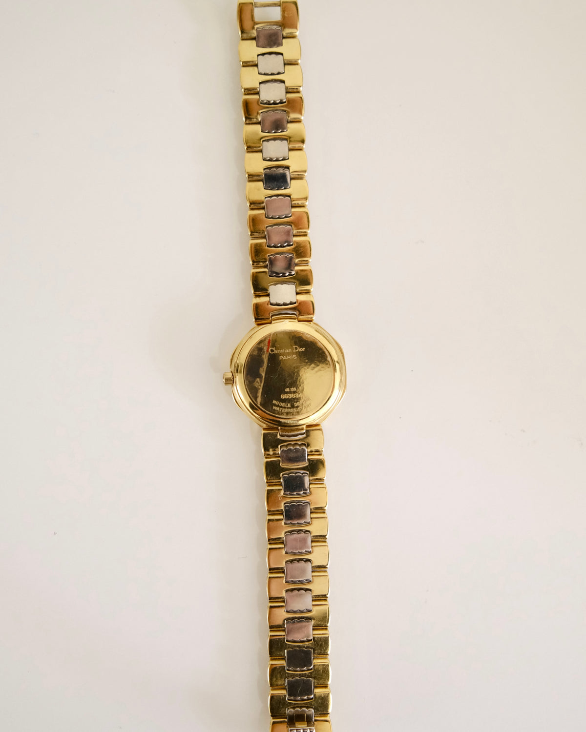 Vintage Christian Dior Gold Octagon Watch | Two-Tone Bracelet | Classic Designer Timepiece