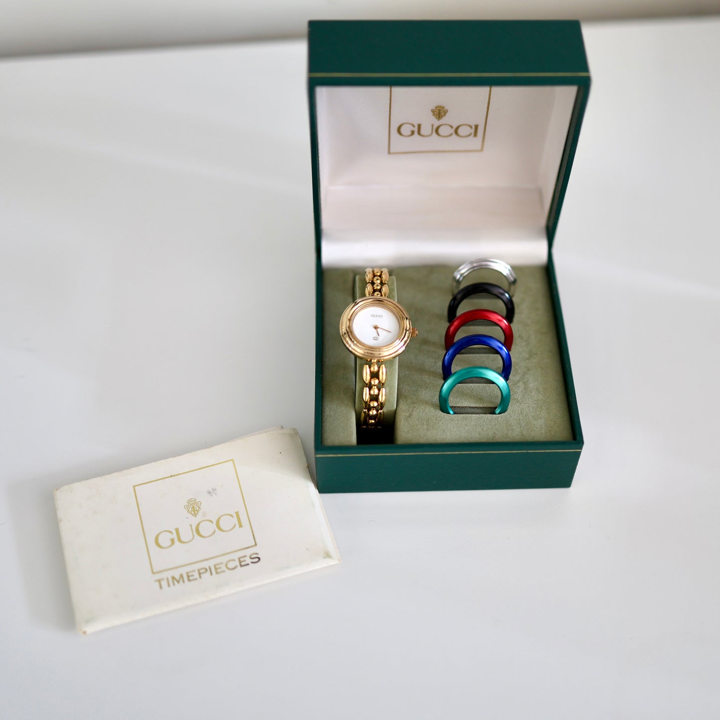 Vintage Gucci Bezel Watch with 6 Interchangeable Bezels