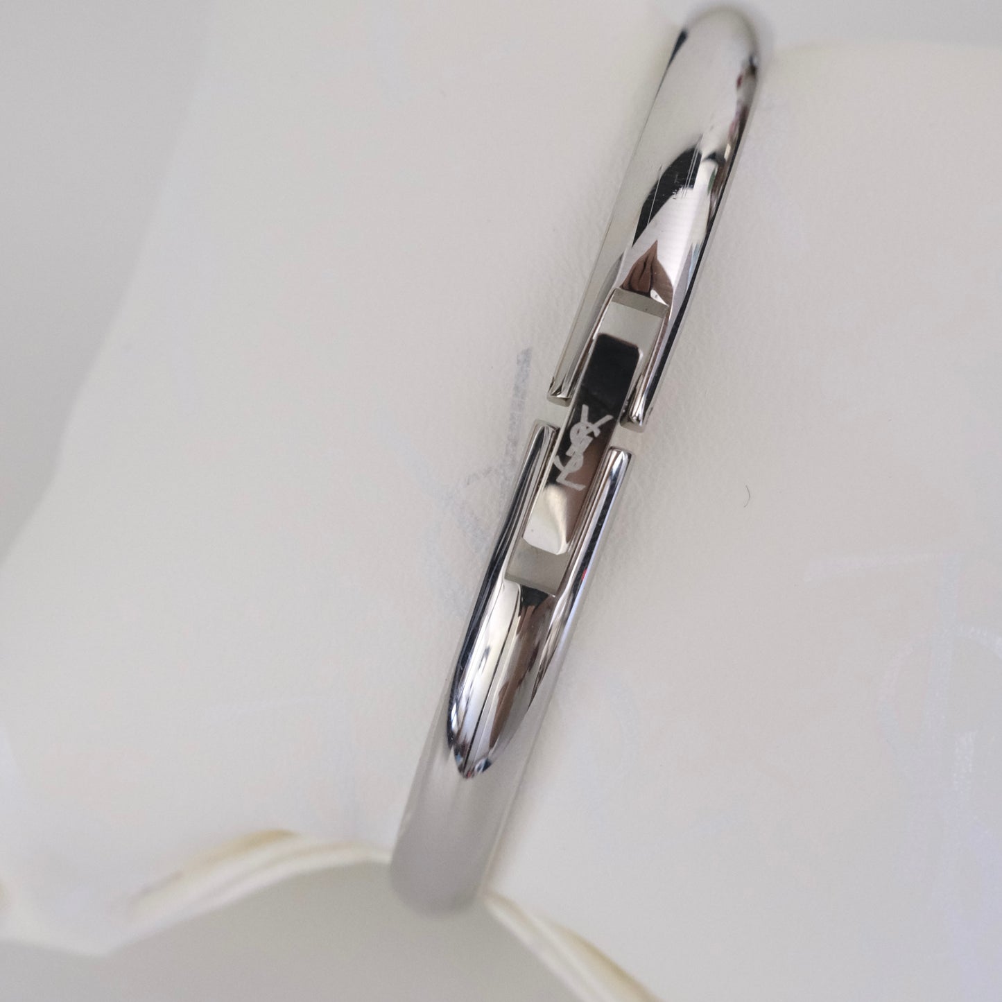 Vintage Yves Saint Laurent Silver Heart Bangle Watch