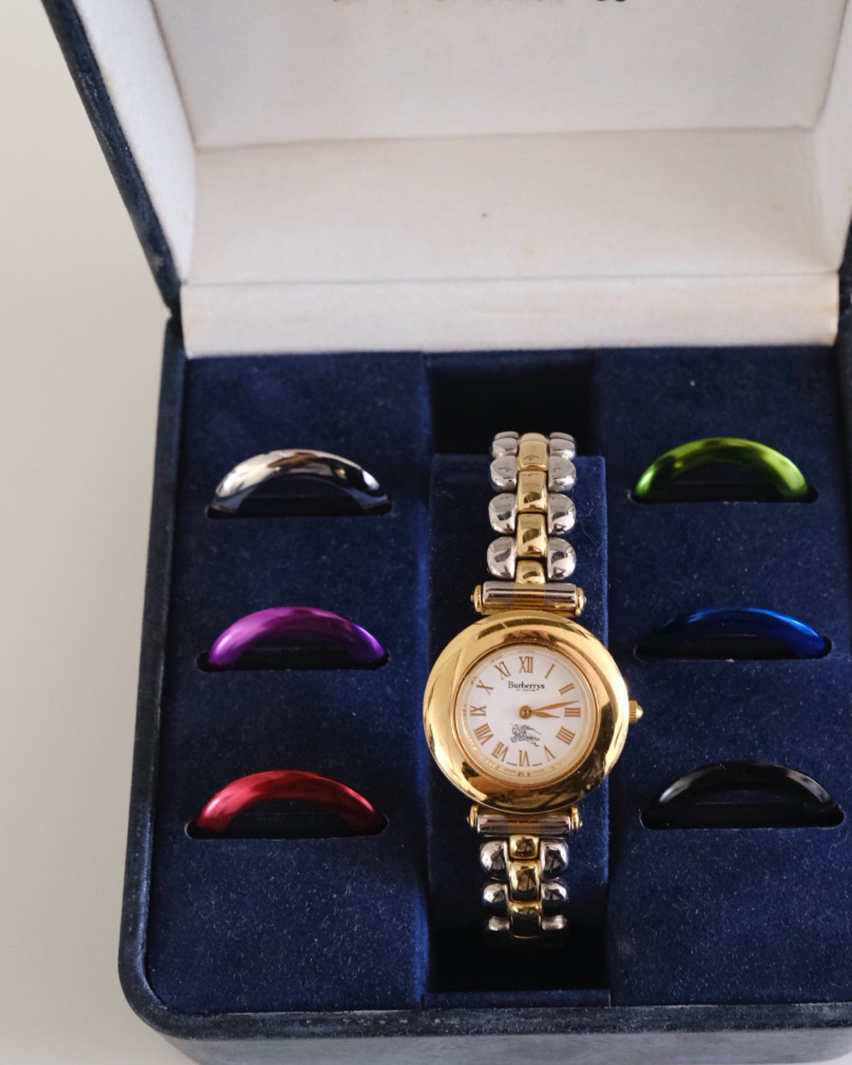 Rare Vintage Burberry 9100L Interchangeable Bezel Watch – 7 Bezels