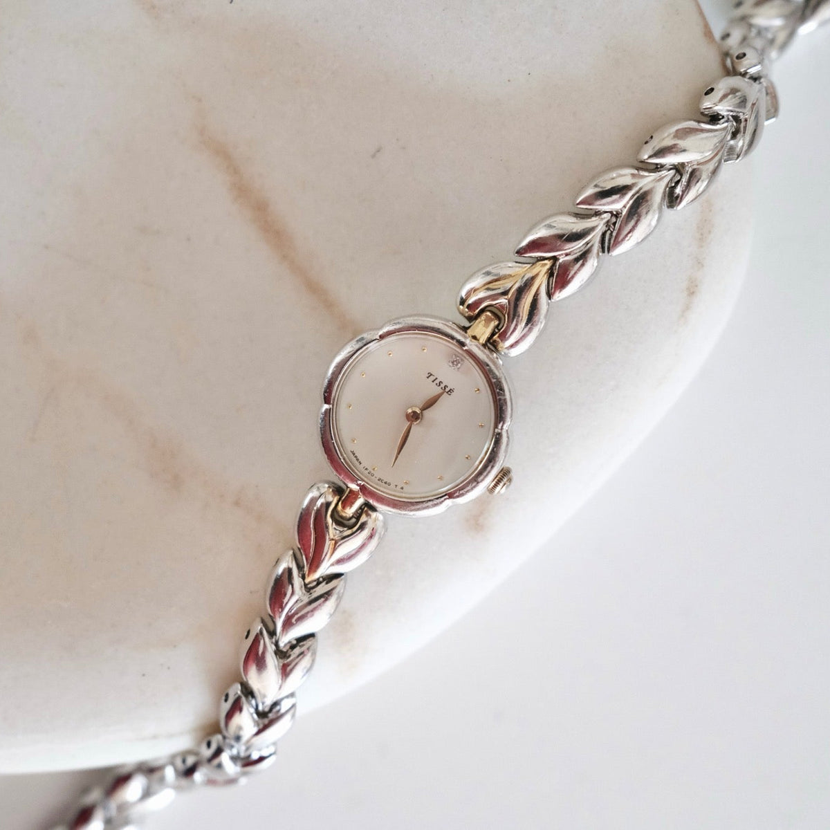 Vintage Seiko Tissé Silver Leaf Bracelet Watch