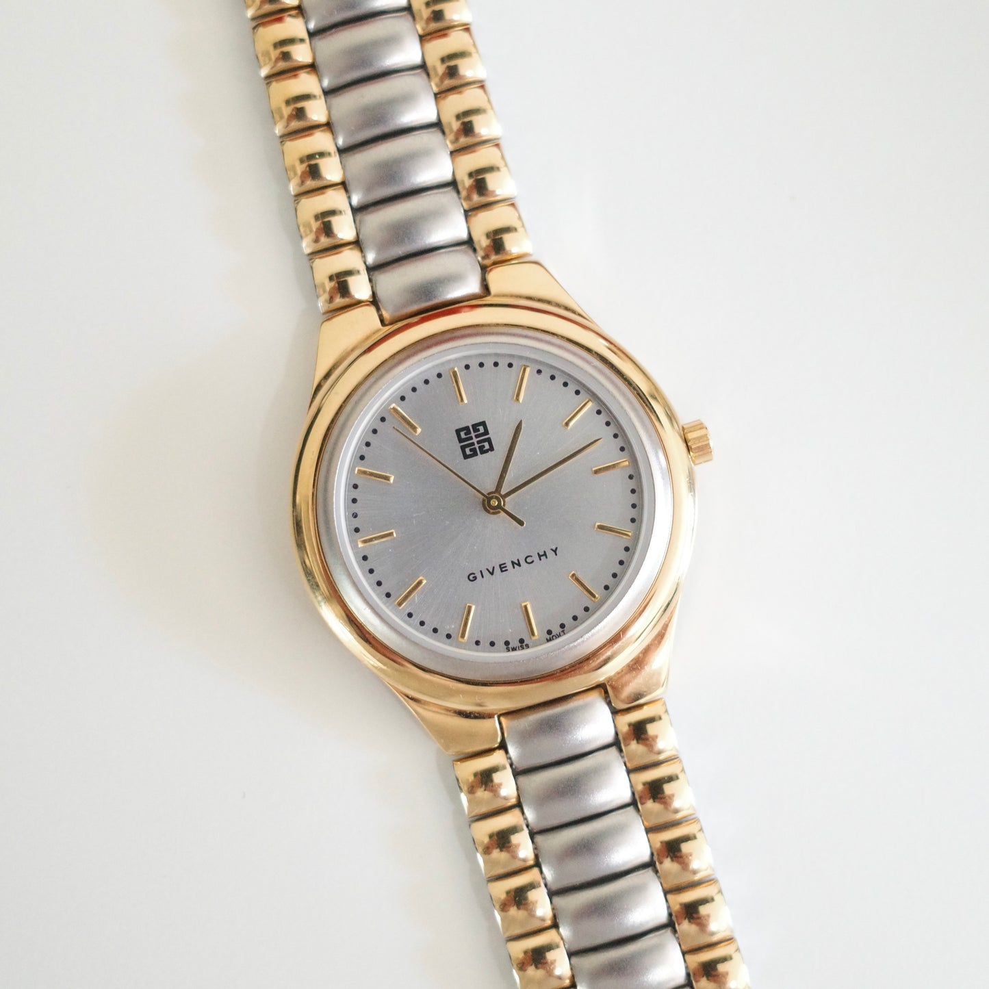 Vintage Givenchy Two-Tone Gold & Silver Bracelet Watch (Unisex)