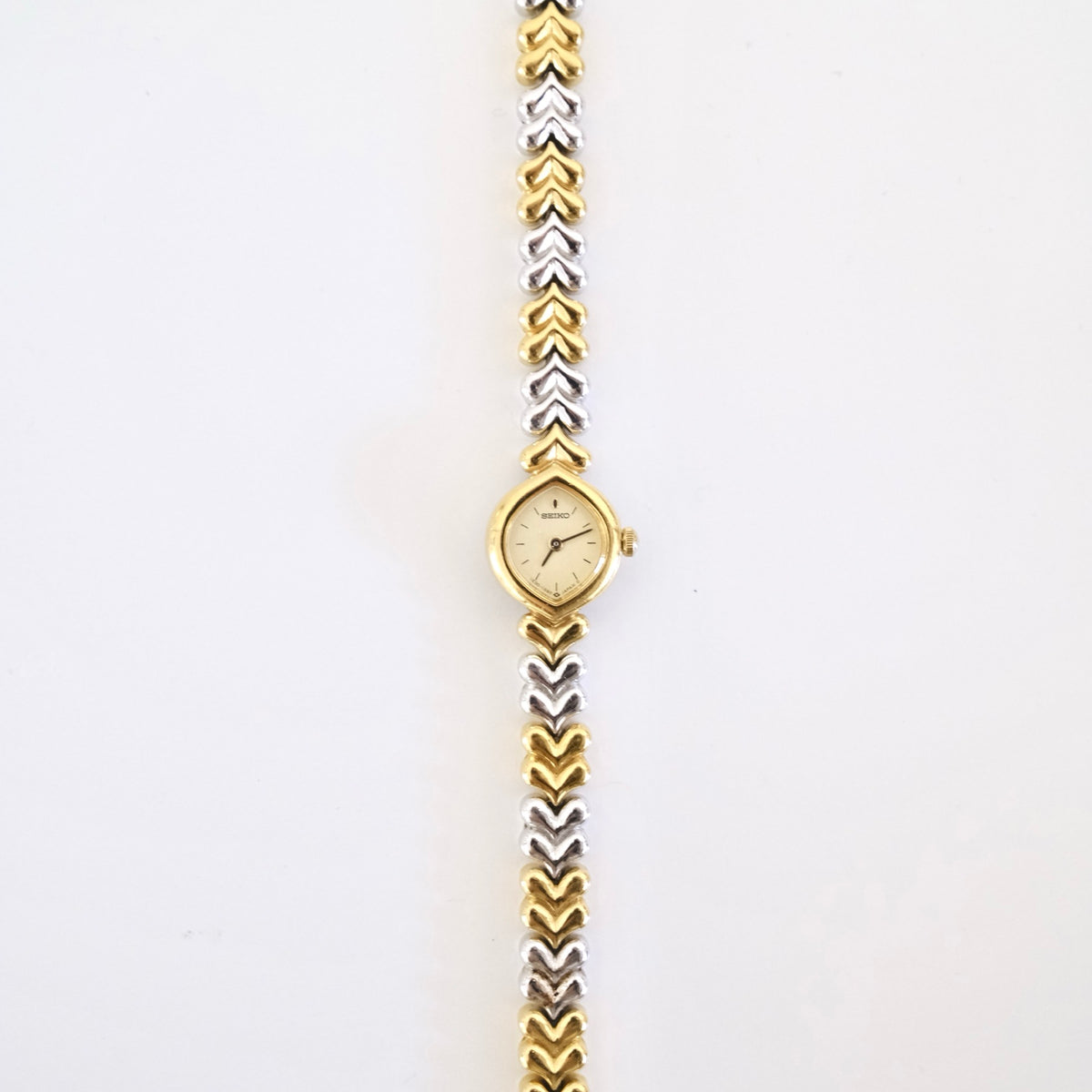 Vintage Seiko Two-Tone Leaf Link Bracelet Watch