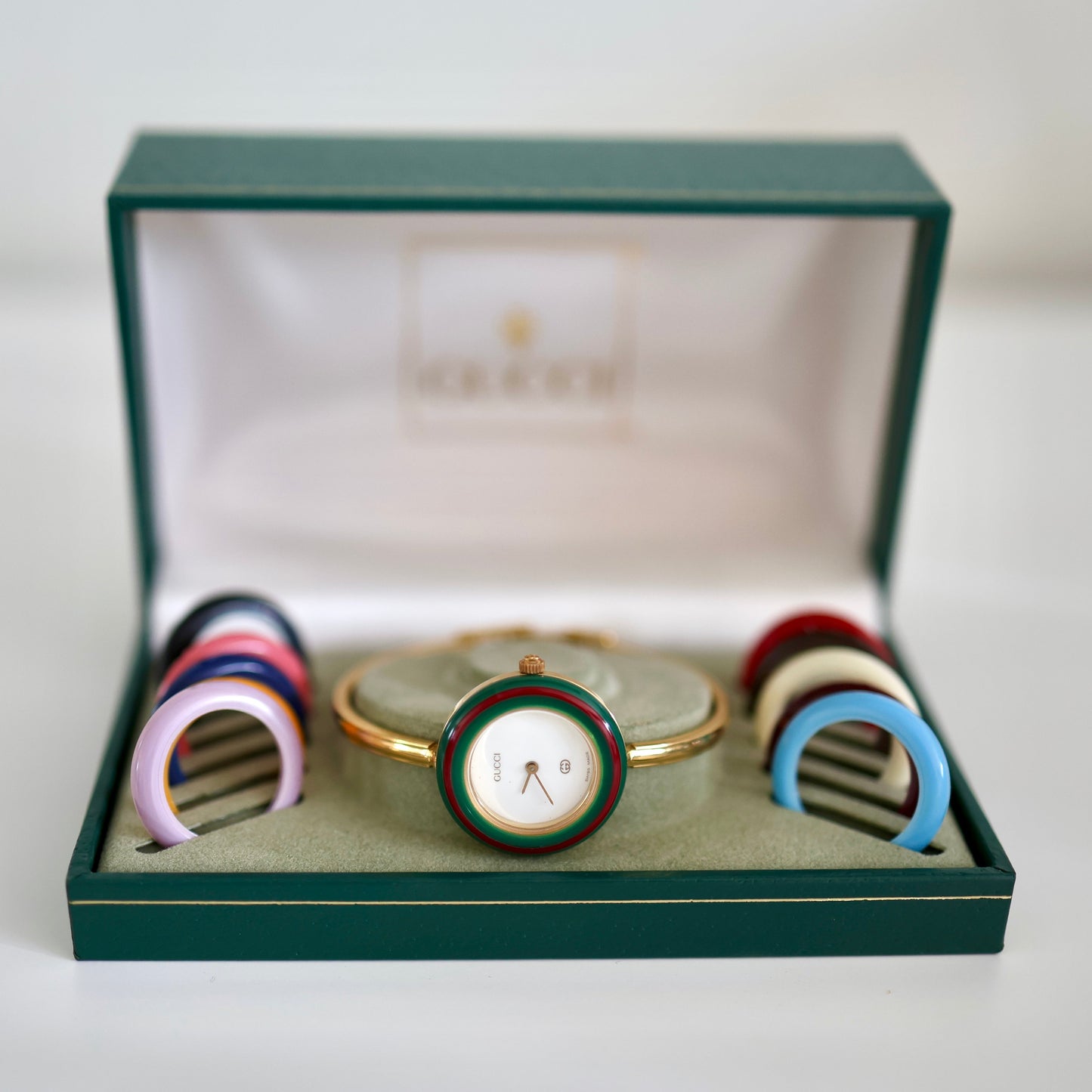 Vintage Gucci 11/12 Bezel Watch | 12 Interchangeable Bezels | Full Set | Swiss Made