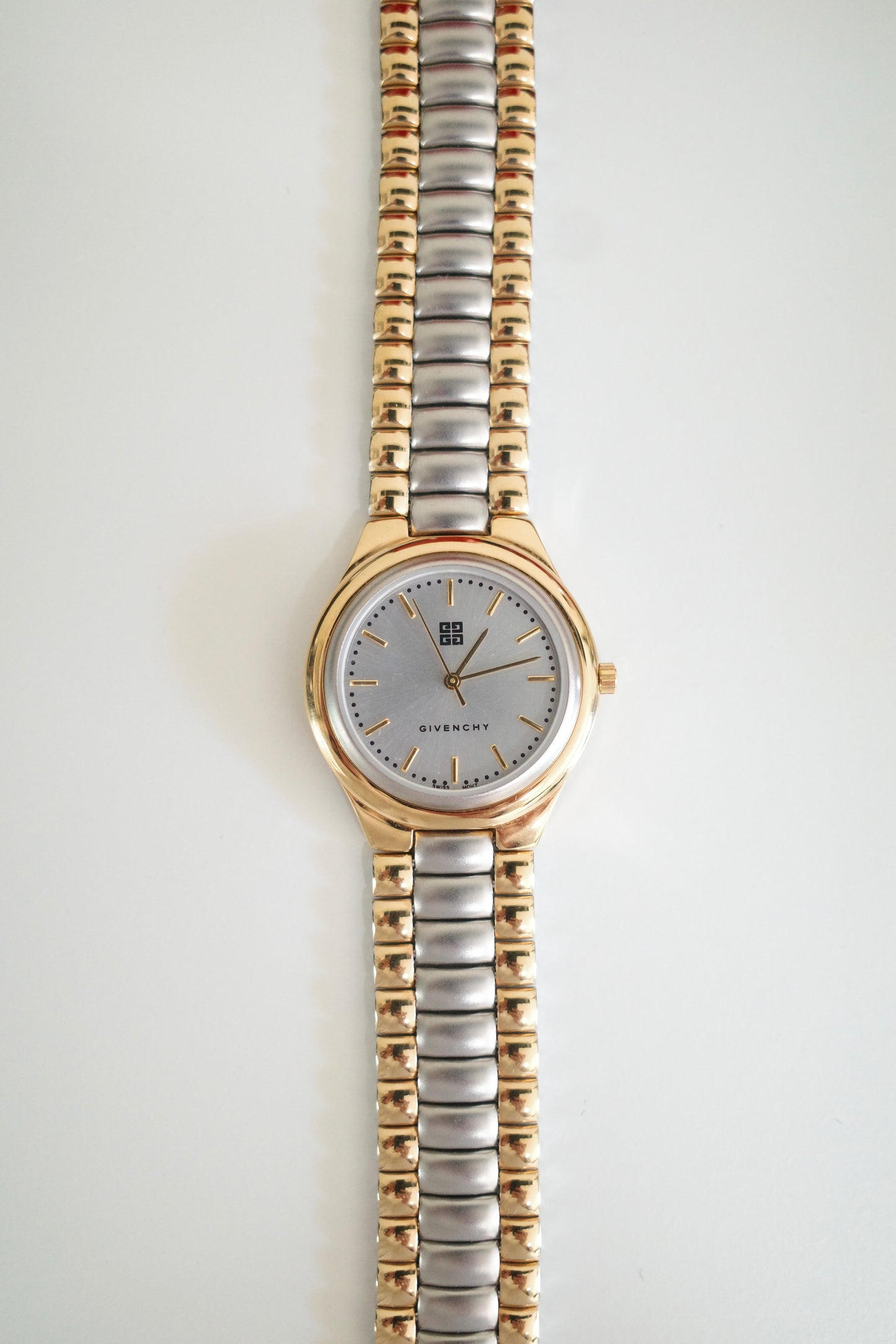 Vintage Givenchy Two-Tone Gold & Silver Bracelet Watch (Unisex)