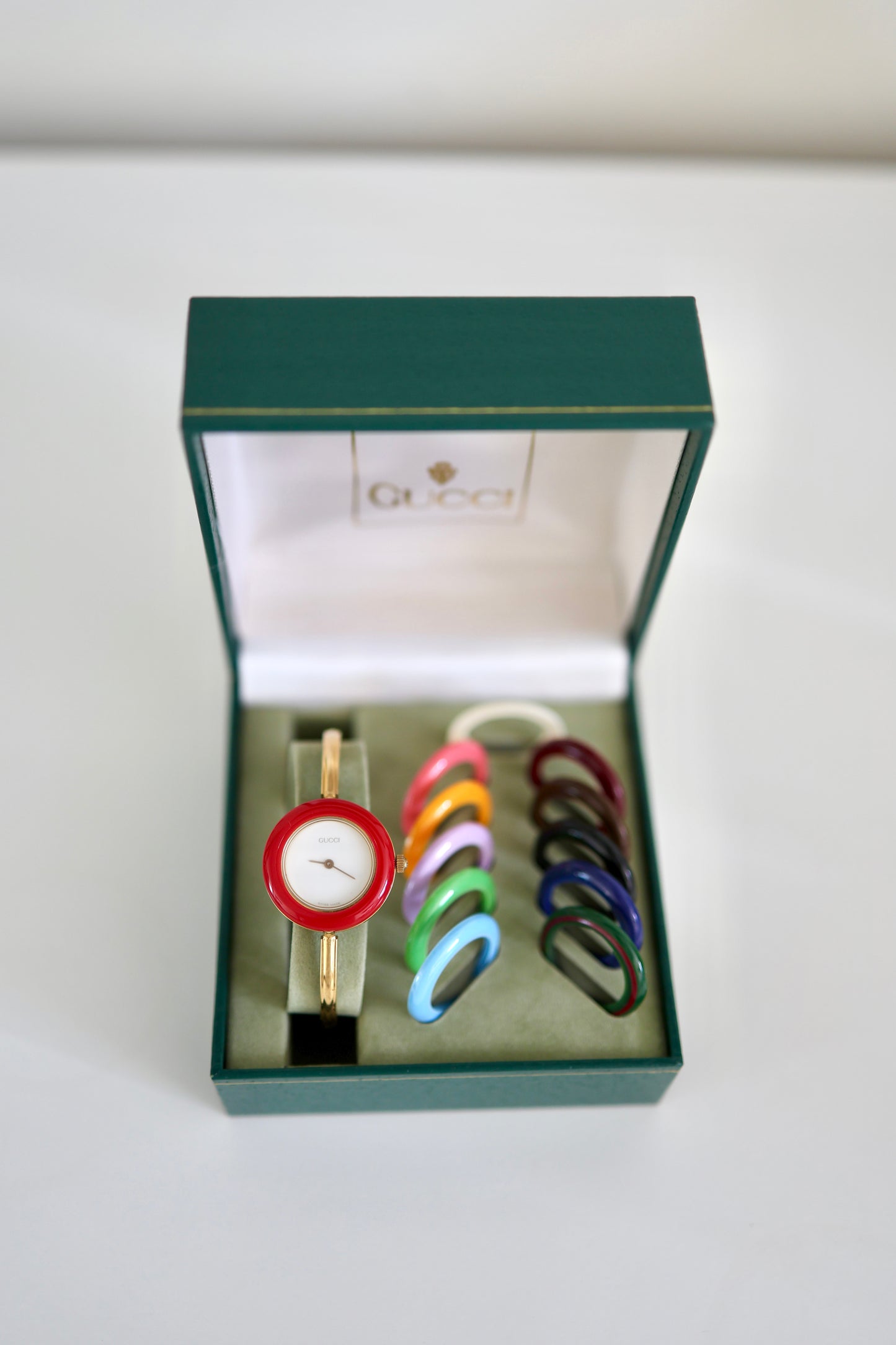 Vintage Gucci Bezel Watch with 12 Interchangeable Bezels