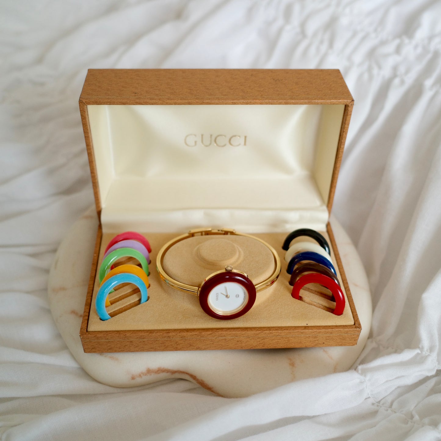 Vintage Gucci Bezel Watch with 11 Interchangeable Bezels
