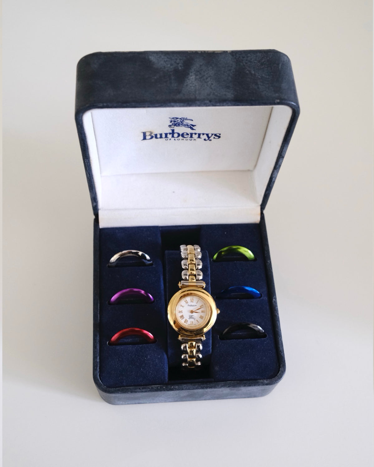 Rare Vintage Burberry 9100L Interchangeable Bezel Watch – 7 Bezels