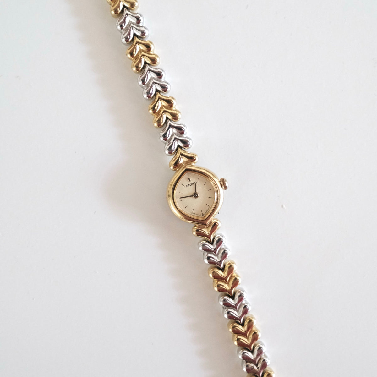 Vintage Seiko Two-Tone Leaf Link Bracelet Watch