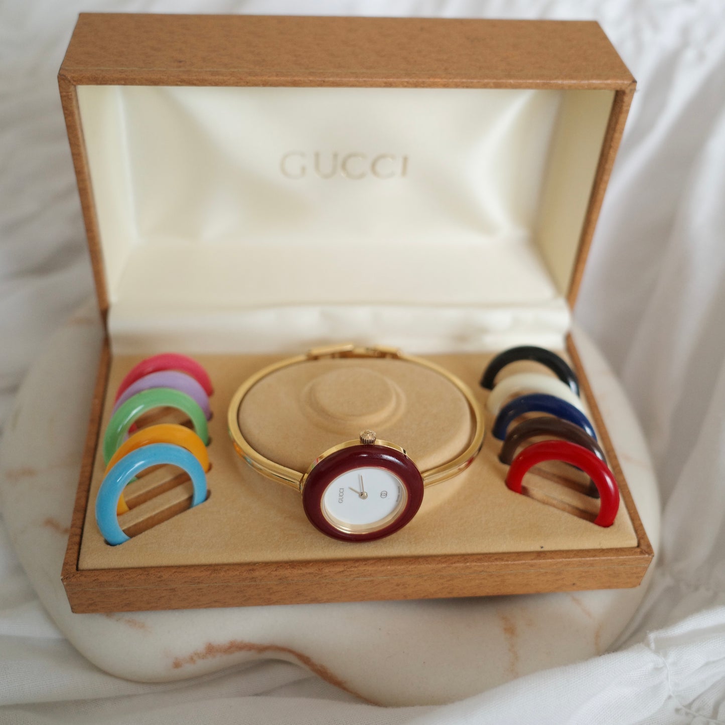 Vintage Gucci Bezel Watch with 11 Interchangeable Bezels