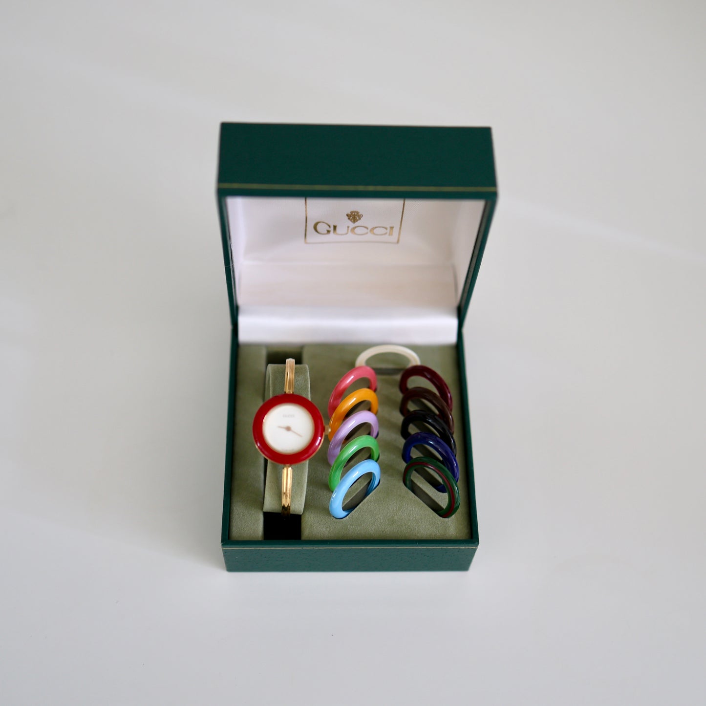 Vintage Gucci Bezel Watch with 12 Interchangeable Bezels