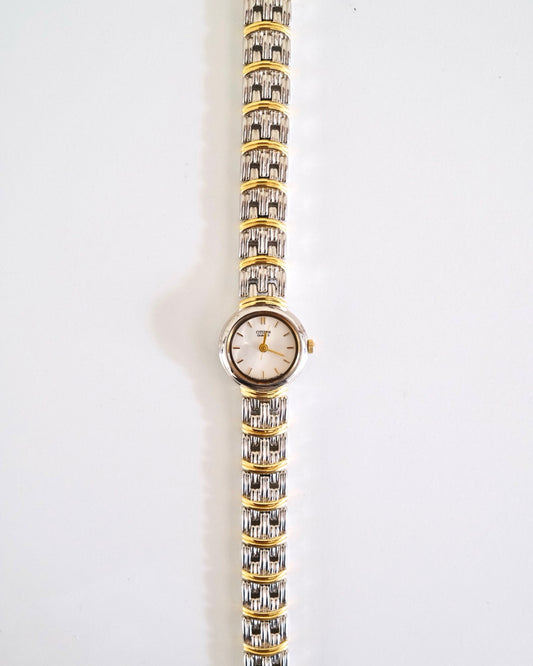 Rare Vintage Citizen Two-Tone Gold & Silver Bracelet Watch