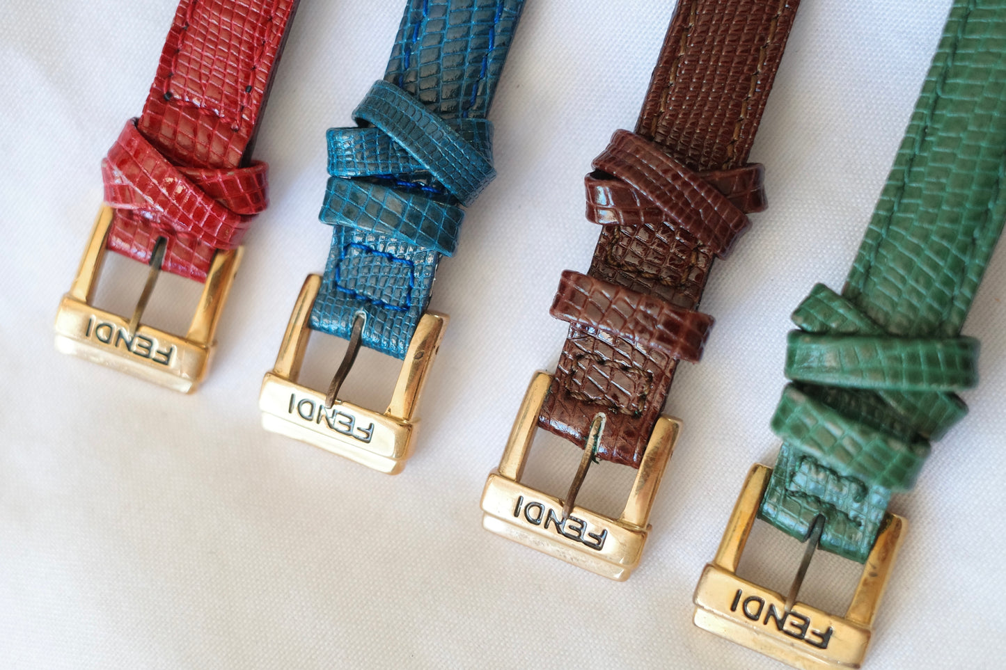 Vintage Fendi 640L Watch with 4 Interchangeable Leather Straps
