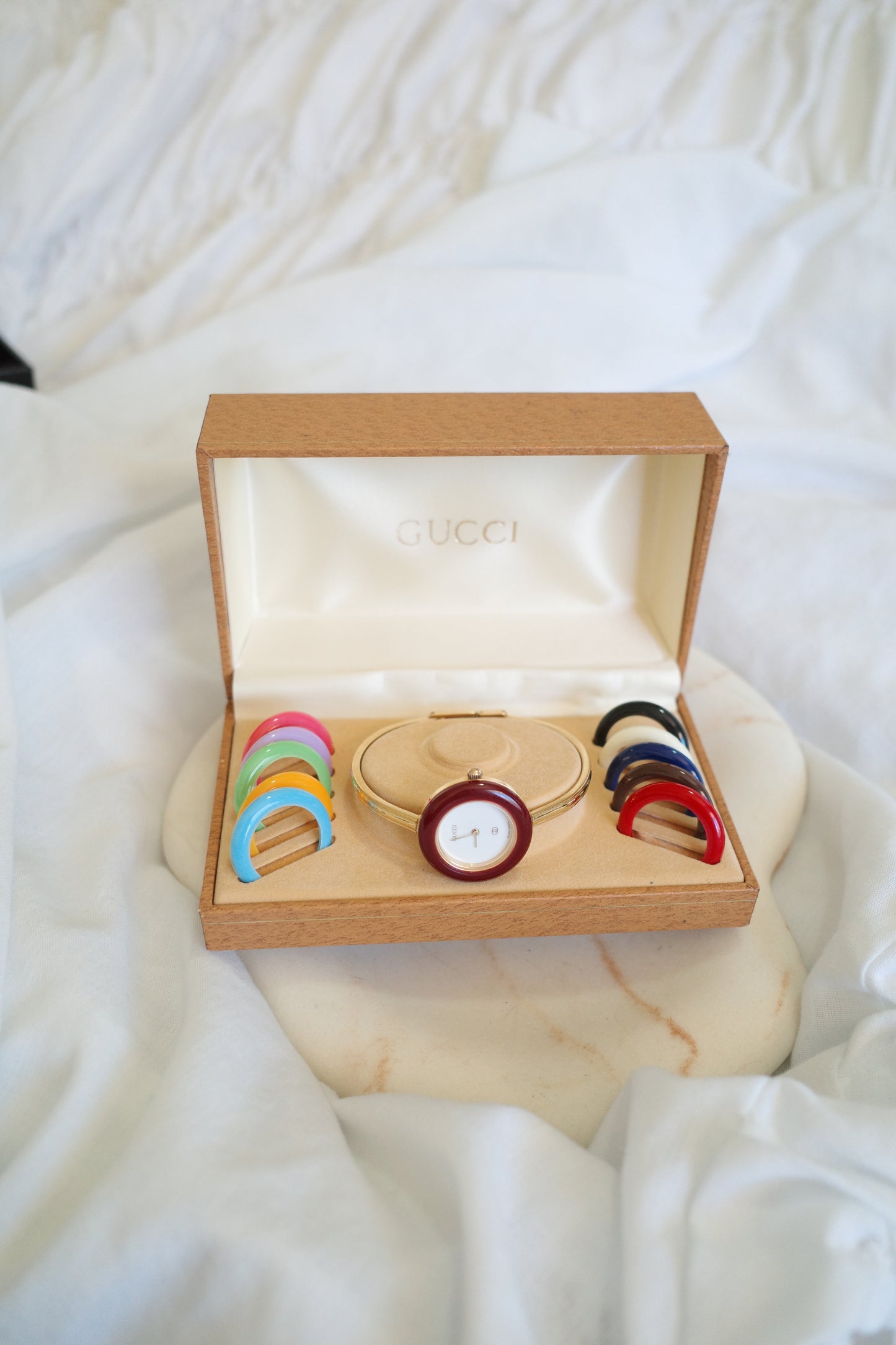 Vintage Gucci Bezel Watch with 11 Interchangeable Bezels