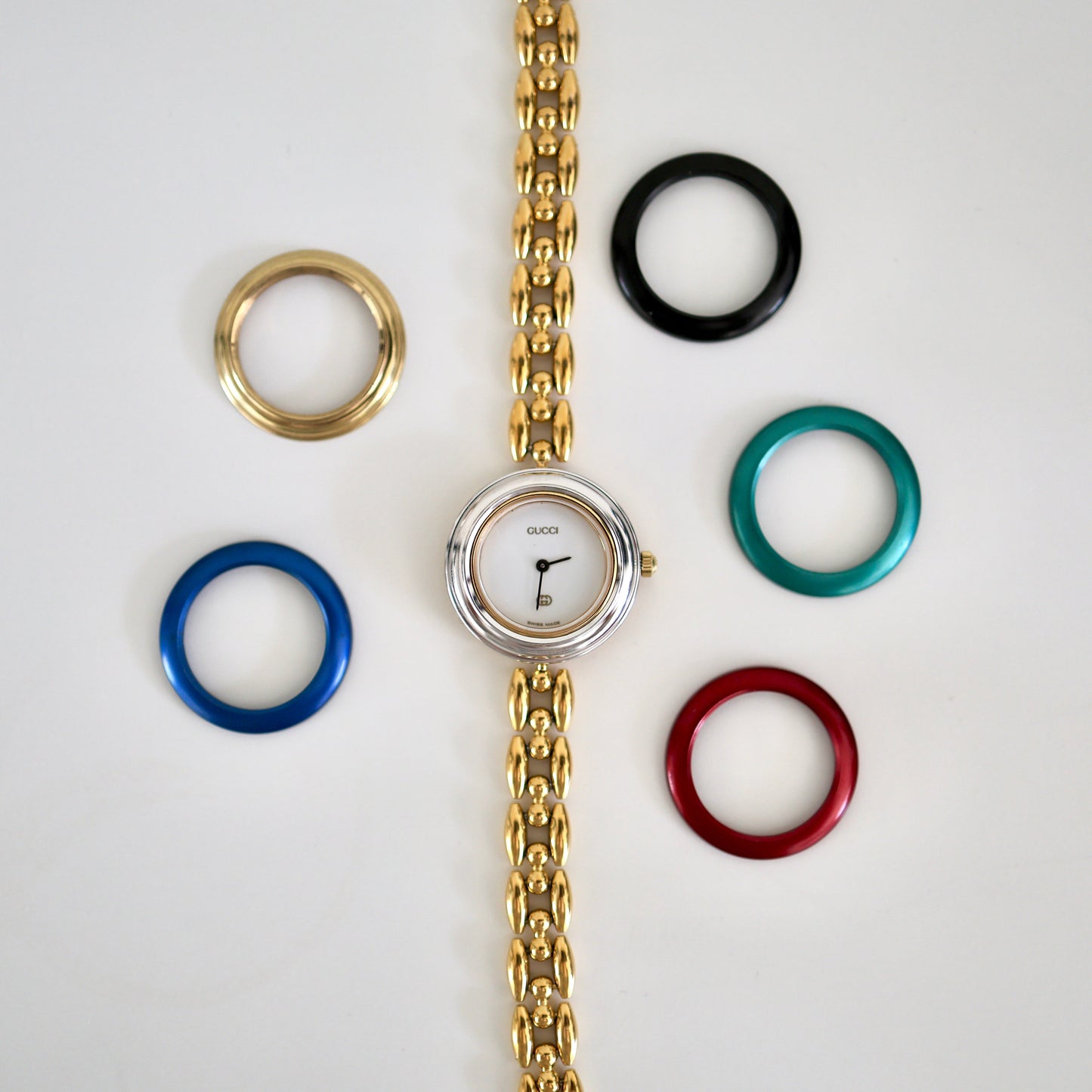 Vintage Gucci Bezel Watch with 6 Interchangeable Bezels