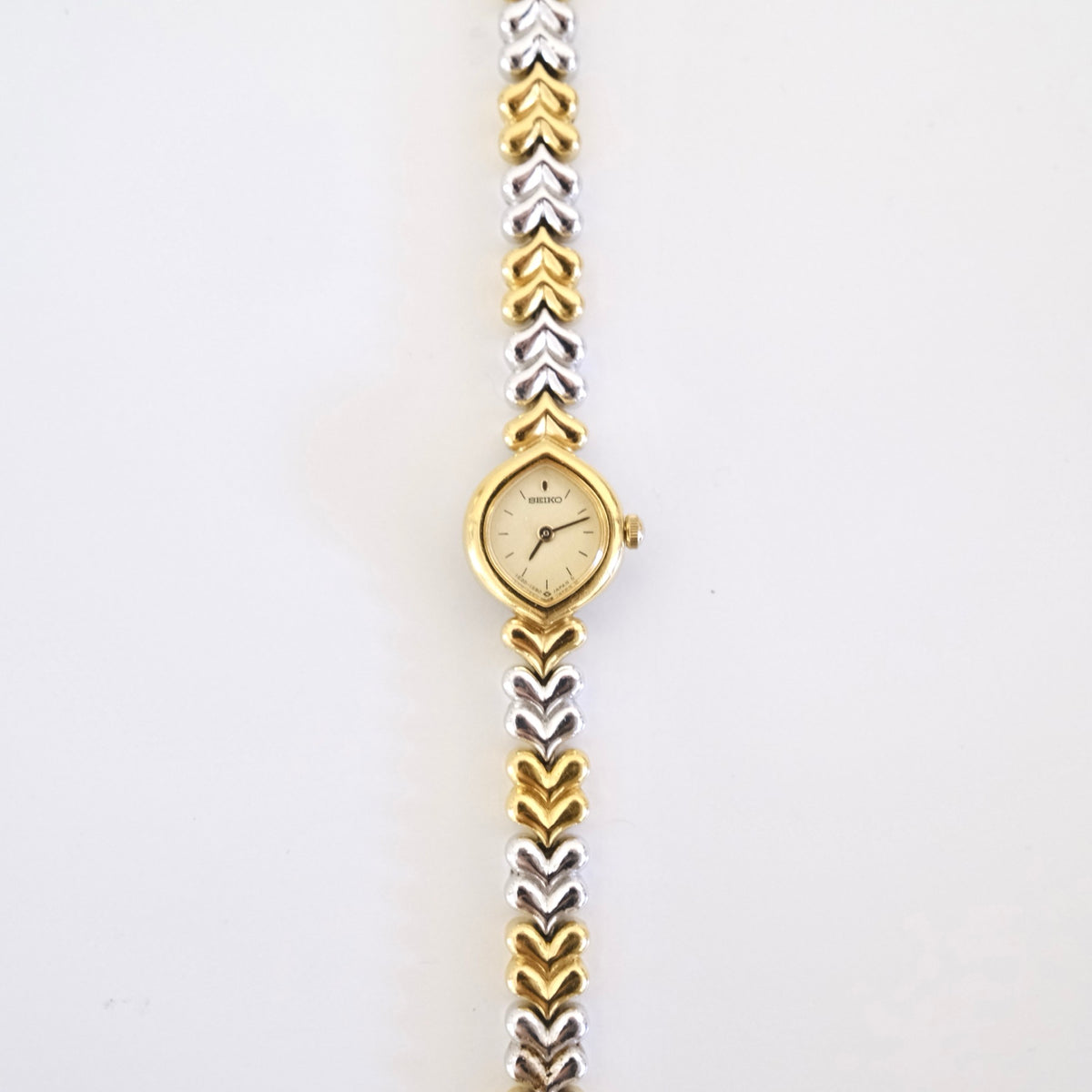 Vintage Seiko Two-Tone Leaf Link Bracelet Watch