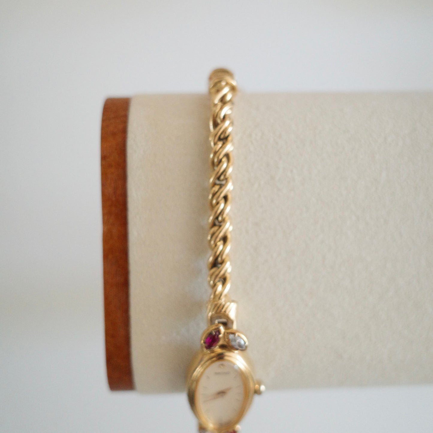 Rare Vintage Seiko Gold-Tone Jewellery Watch with Ruby & Gemstone Accents