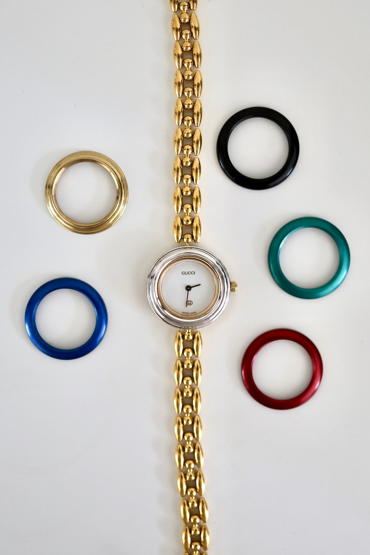 Vintage Gucci Bezel Watch with 6 Interchangeable Bezels