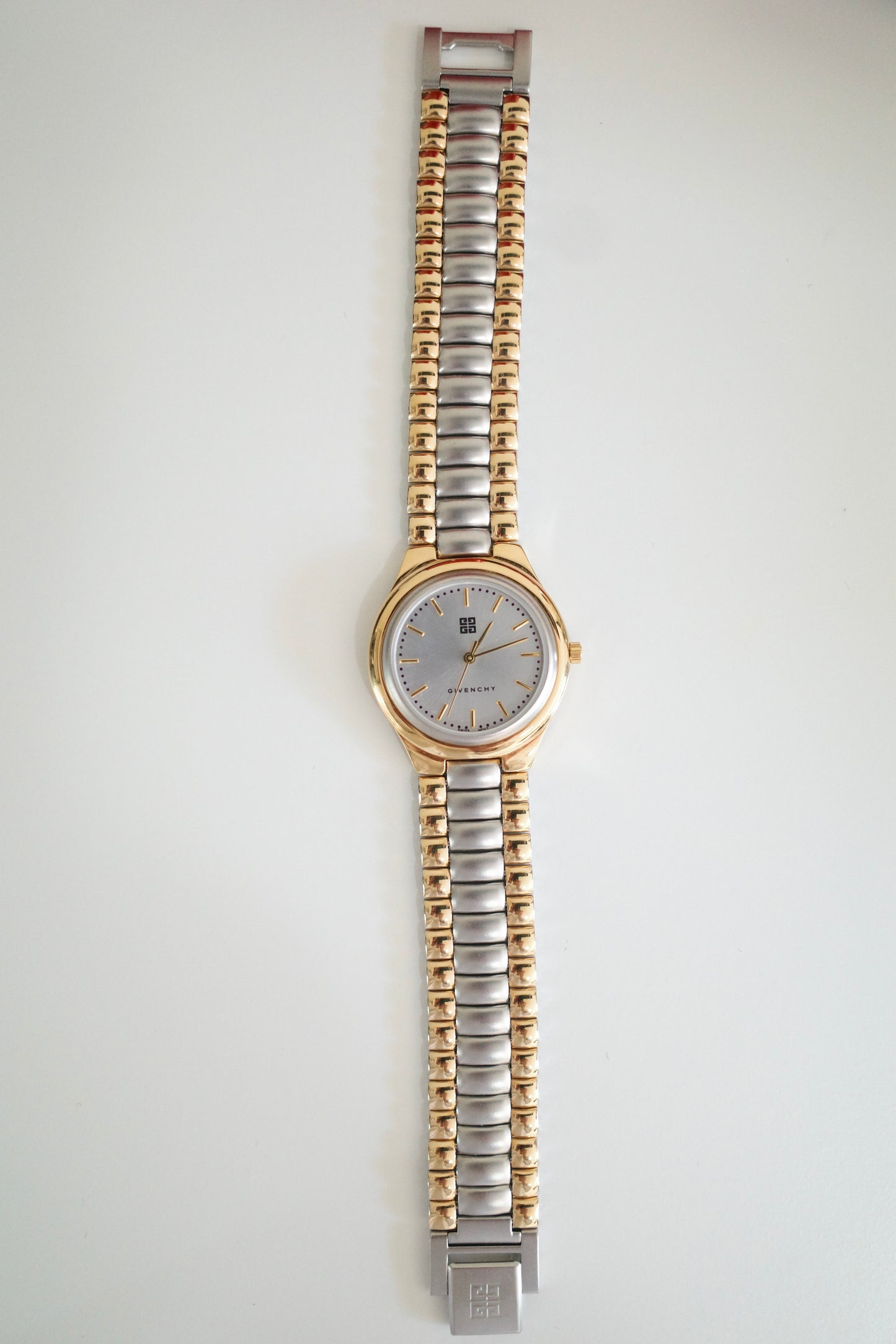 Vintage Givenchy Two-Tone Gold & Silver Bracelet Watch (Unisex)