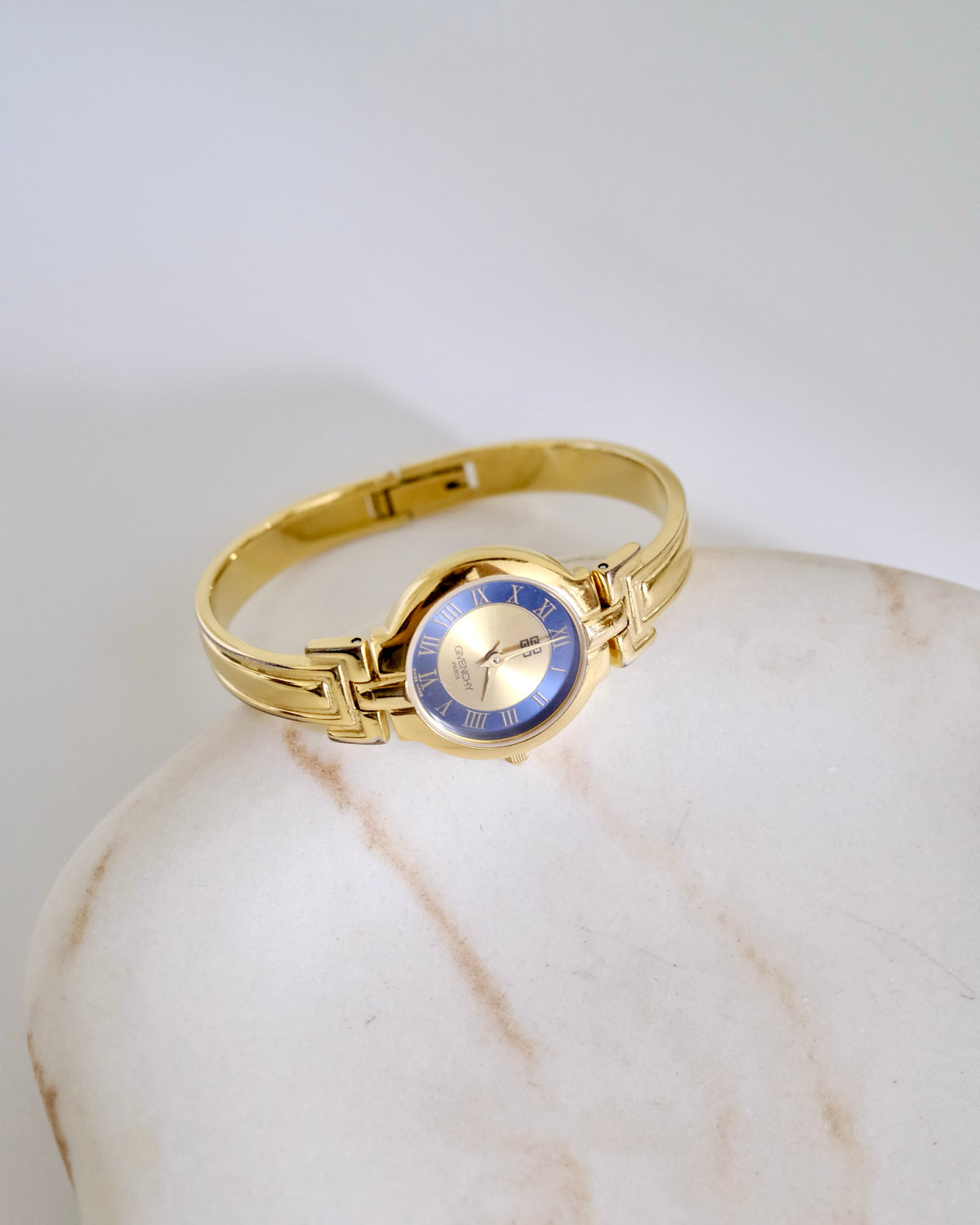Rare Vintage Givenchy Gold-Tone Bangle Watch