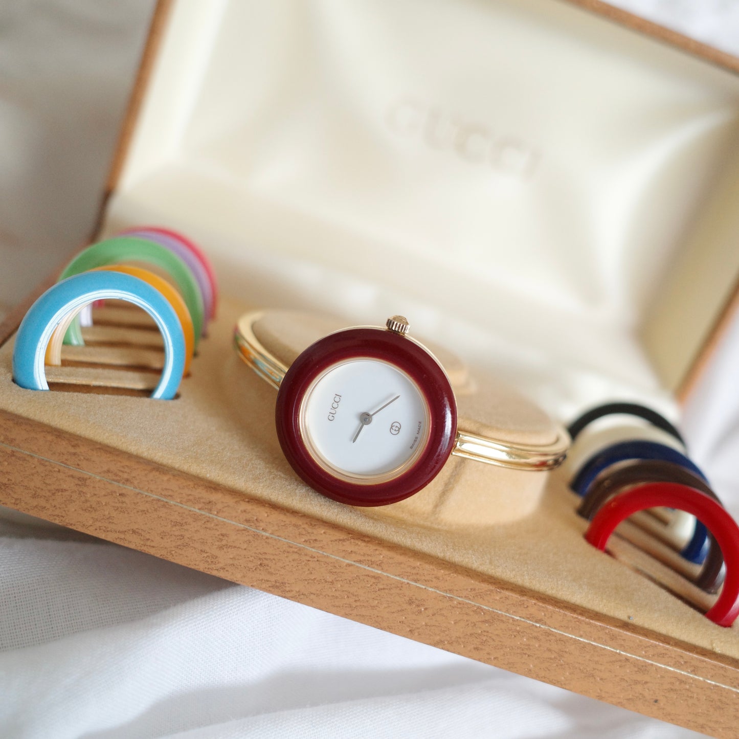 Vintage Gucci Bezel Watch with 11 Interchangeable Bezels