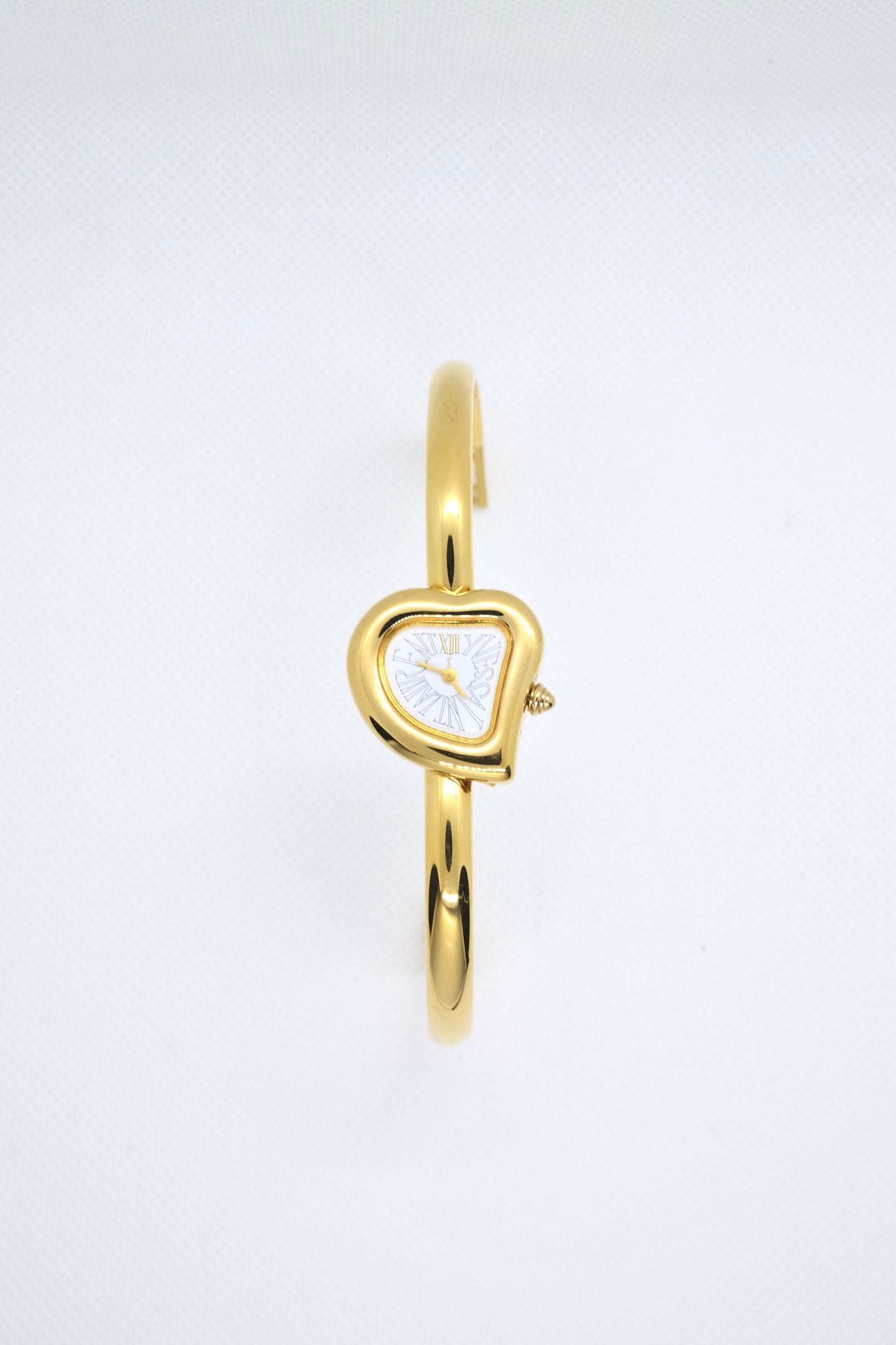 Rare Vintage Yves Saint Laurent YSL Heart Bangle Watch – Gold