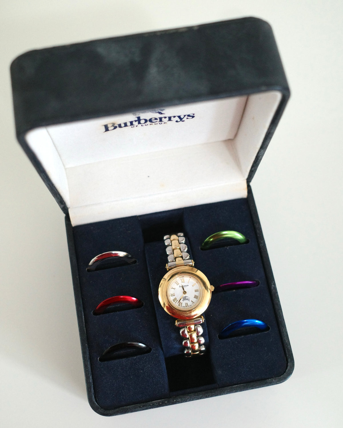 Rare Vintage Burberry 9100L Interchangeable Bezel Watch – 7 Bezels