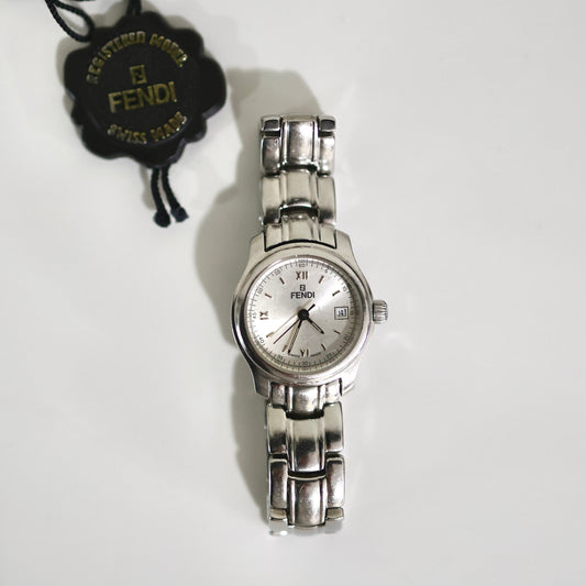 Vintage Fendi Silver Bracelet Watch | Swiss Made | Original Box