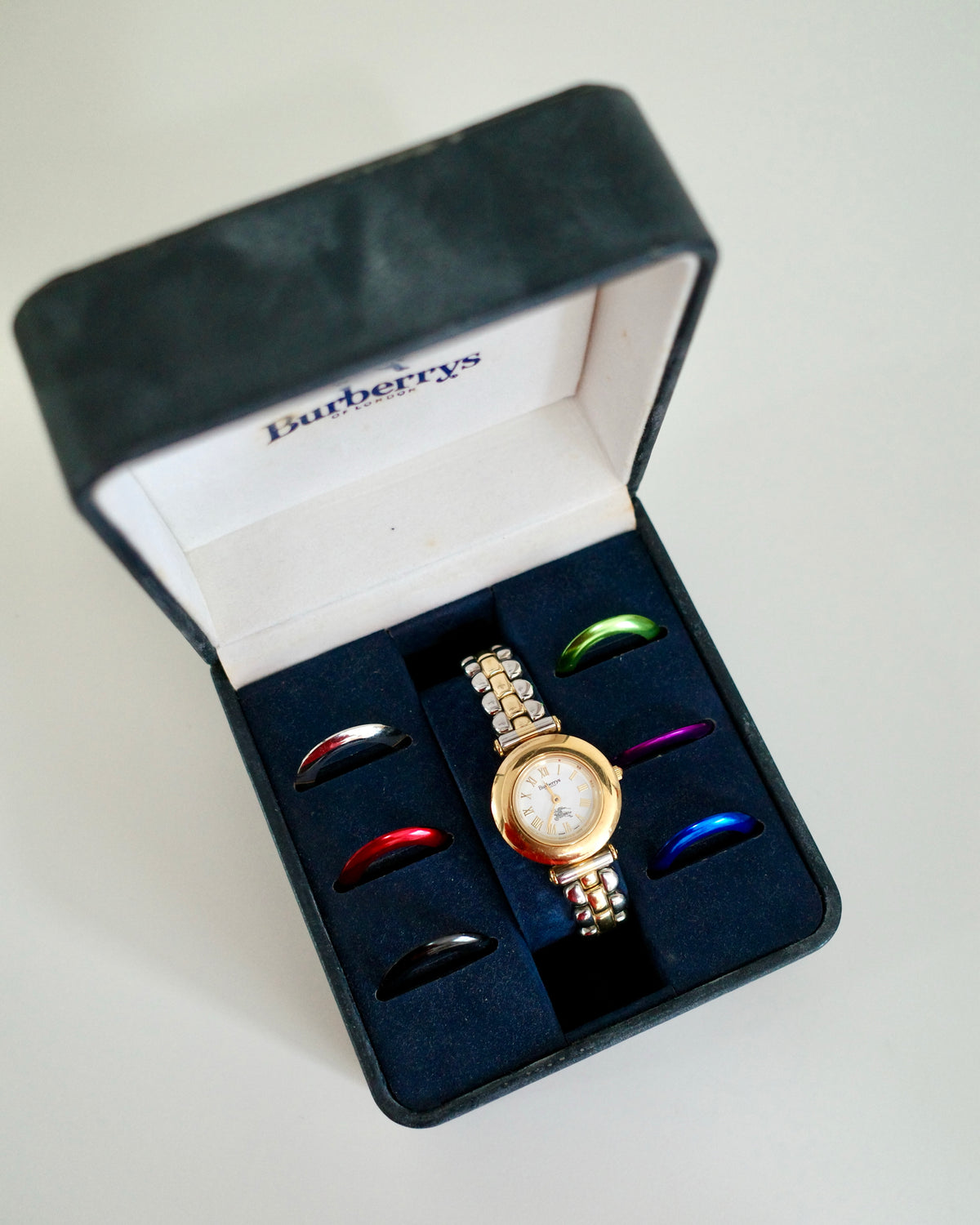 Rare Vintage Burberry 9100L Interchangeable Bezel Watch – 7 Bezels