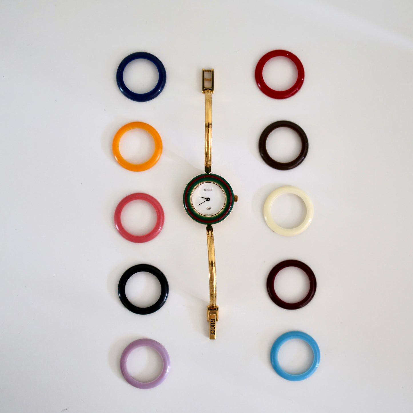 Vintage Gucci 11/12 Bezel Watch | 12 Interchangeable Bezels | Full Set | Swiss Made