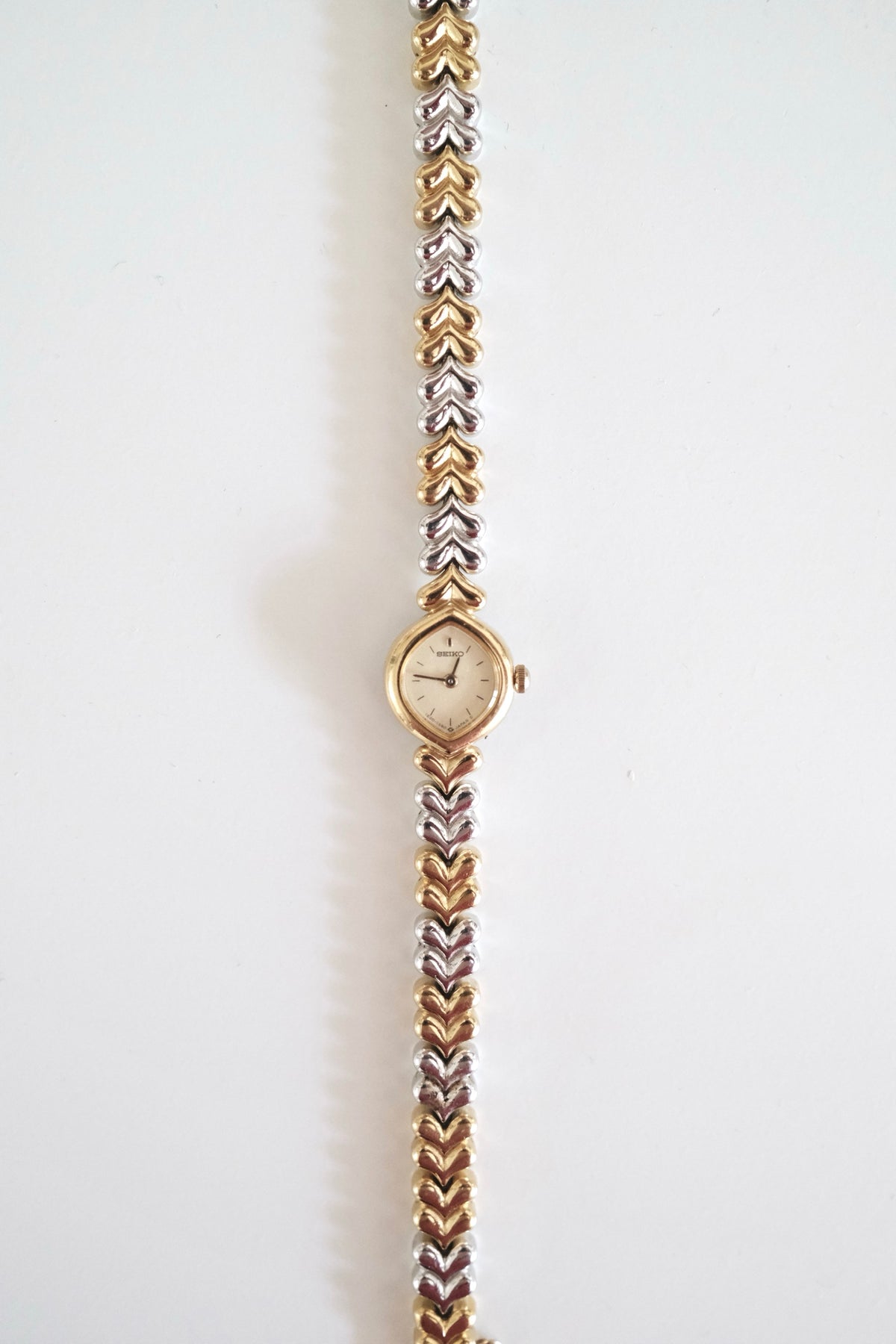 Vintage Seiko Two-Tone Leaf Link Bracelet Watch