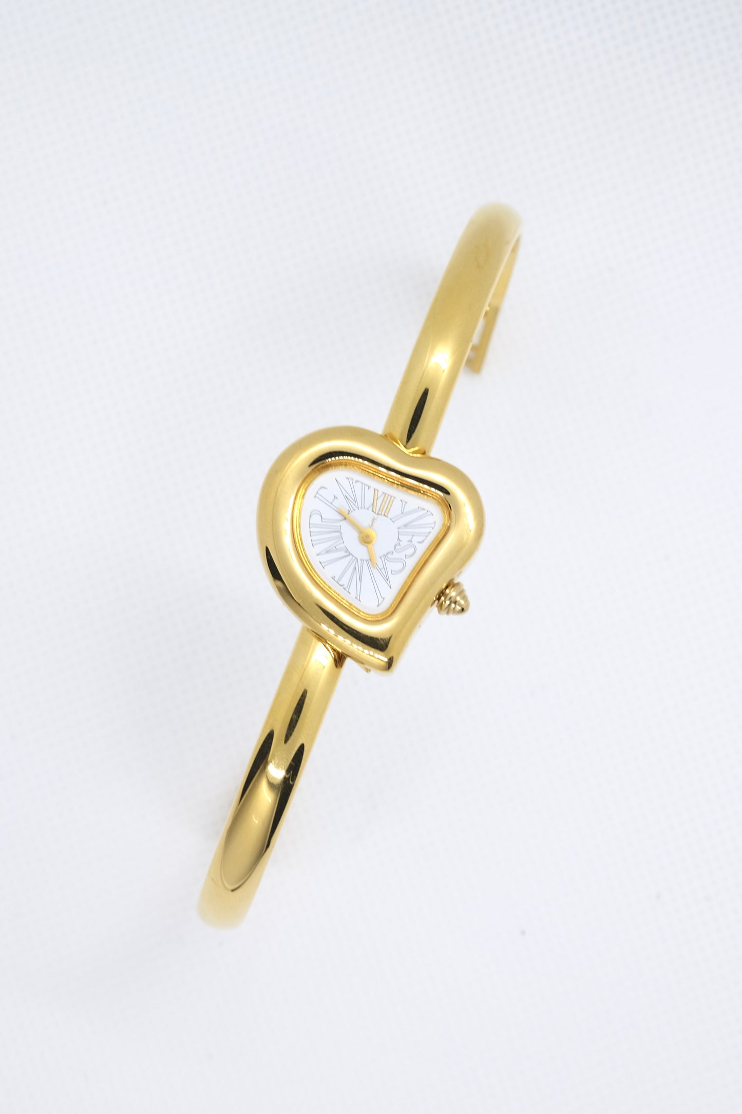 Rare Vintage Yves Saint Laurent YSL Heart Bangle Watch – Gold