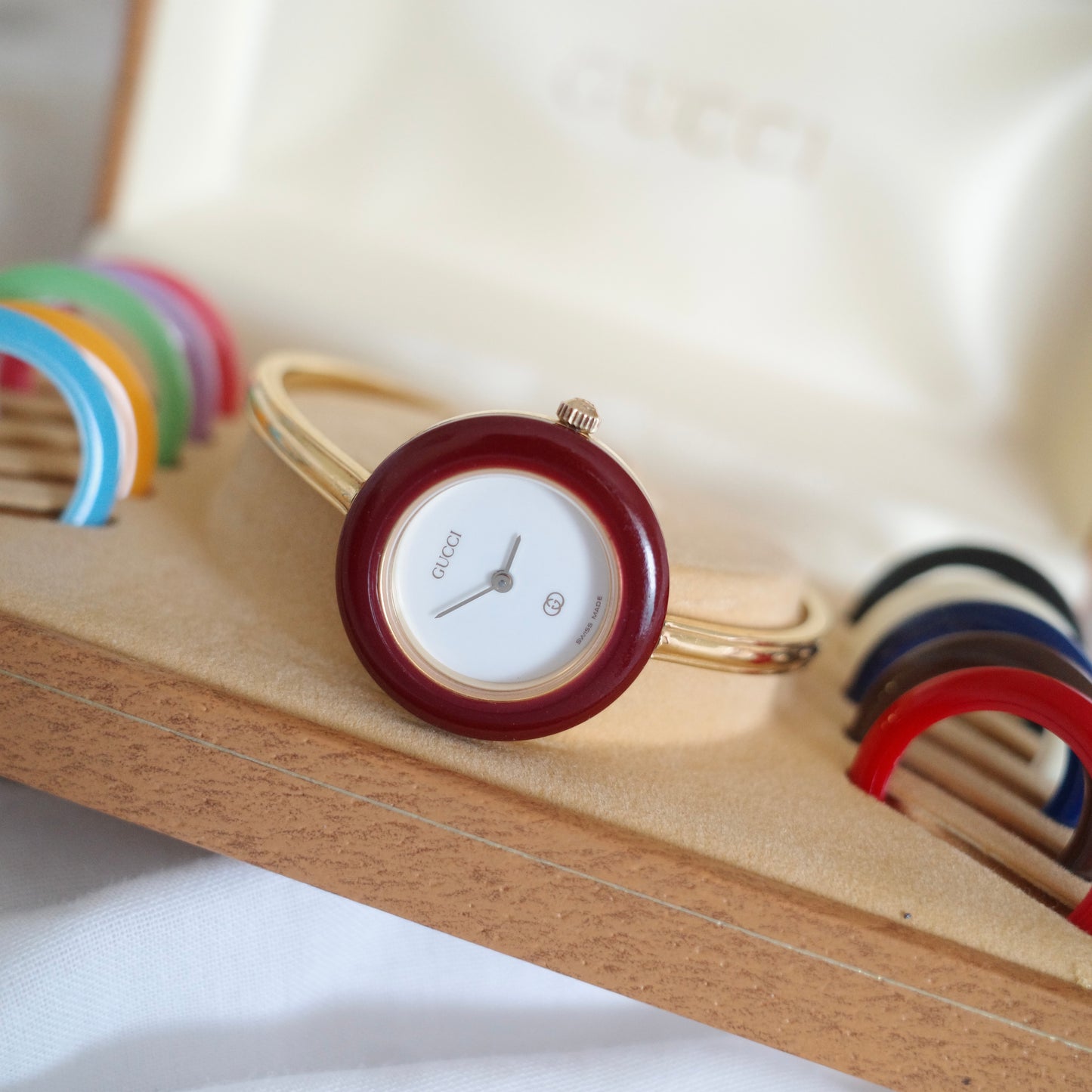 Vintage Gucci Bezel Watch with 11 Interchangeable Bezels