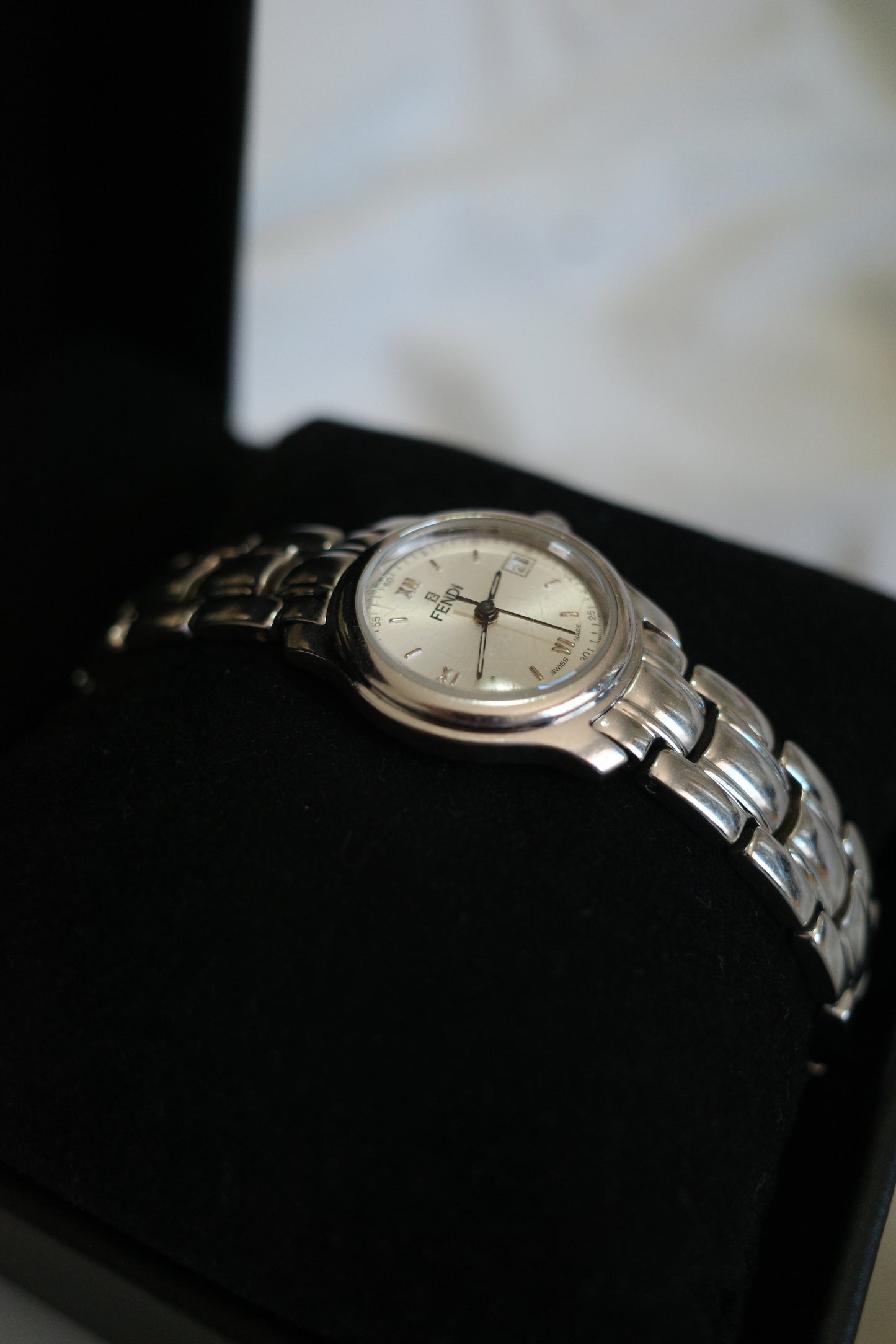 Vintage Fendi Silver Bracelet Watch | Swiss Made | Original Box