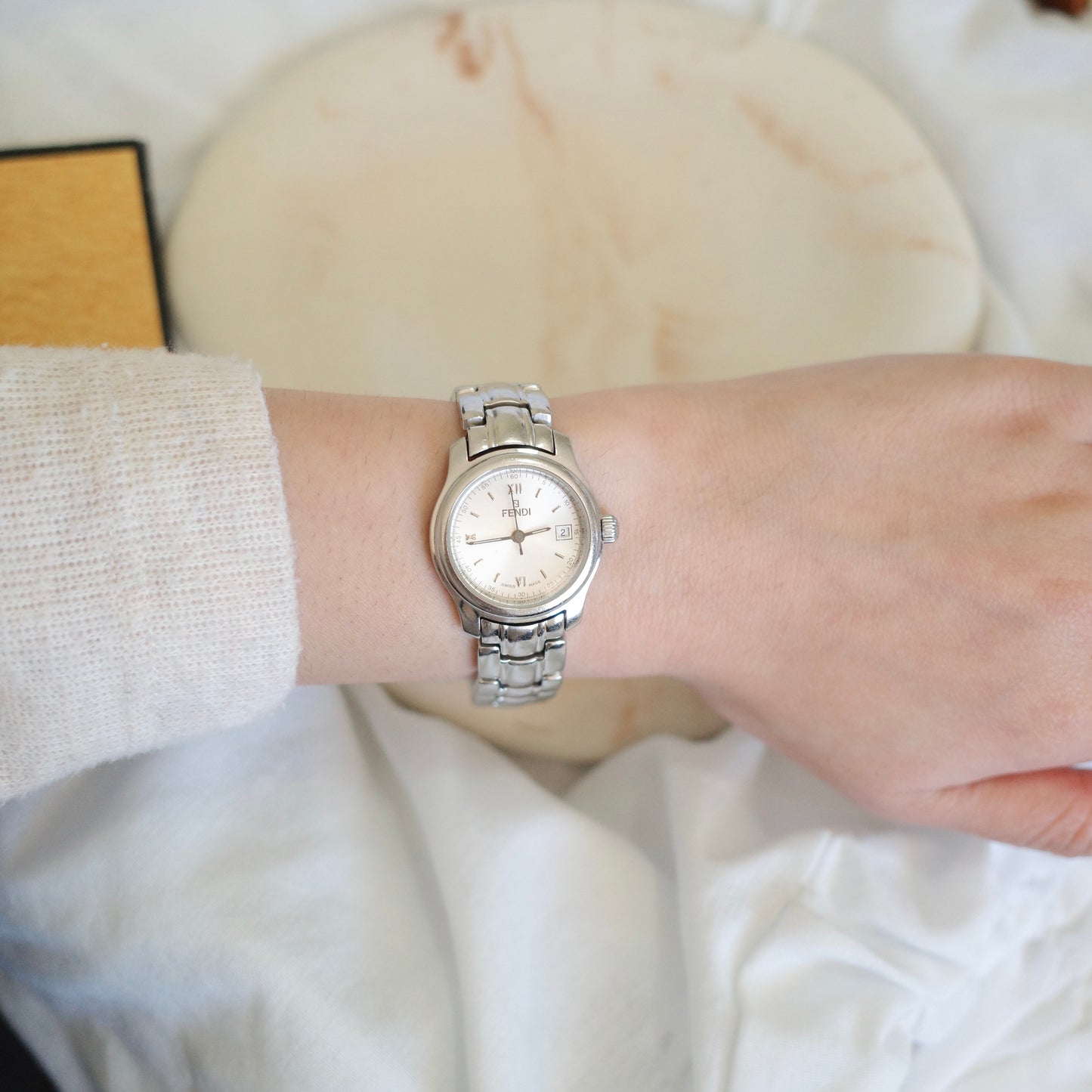Vintage Fendi Silver Bracelet Watch | Swiss Made | Original Box