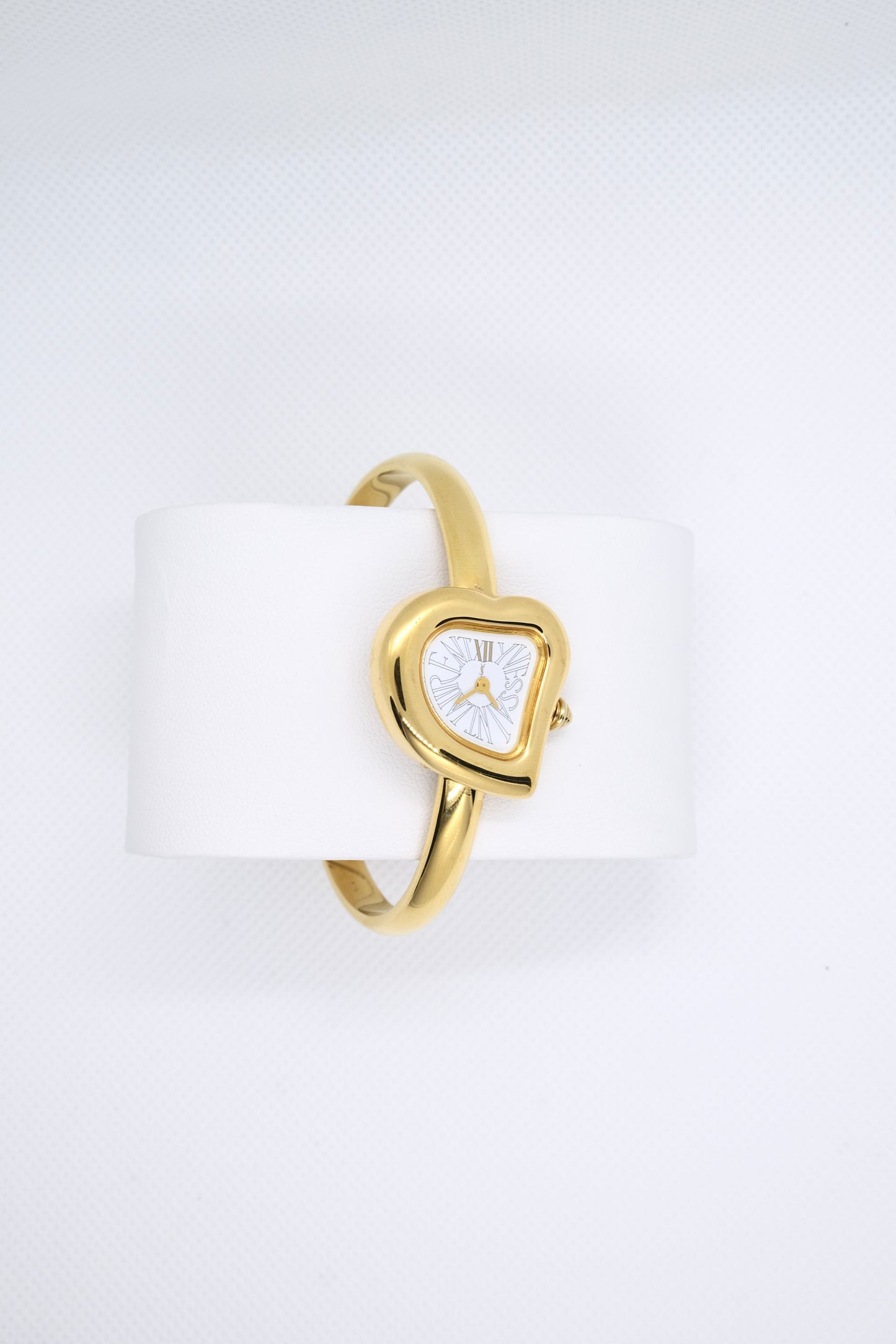 Rare Vintage Yves Saint Laurent YSL Heart Bangle Watch – Gold
