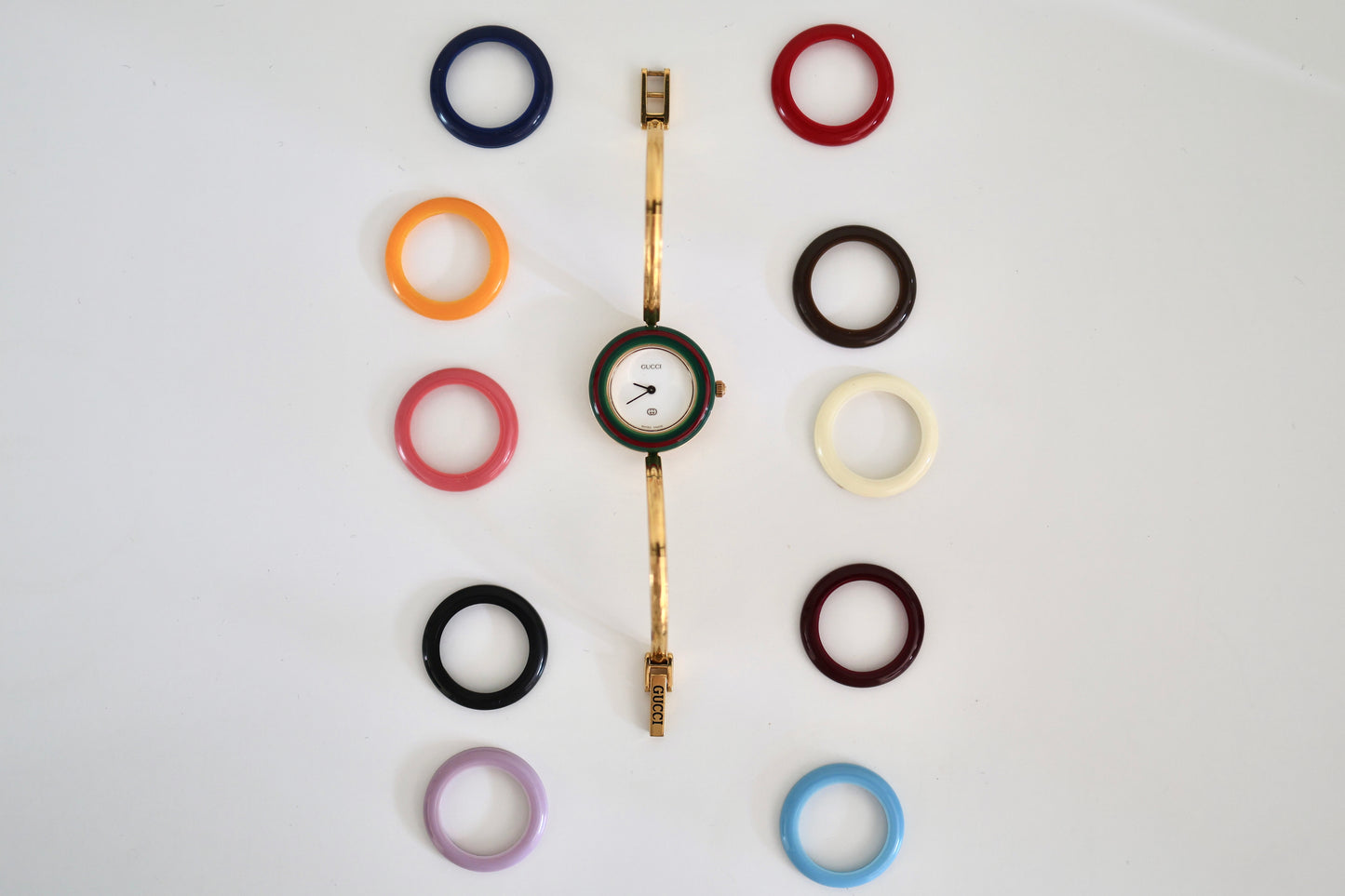 Vintage Gucci 11/12 Bezel Watch | 12 Interchangeable Bezels | Full Set | Swiss Made