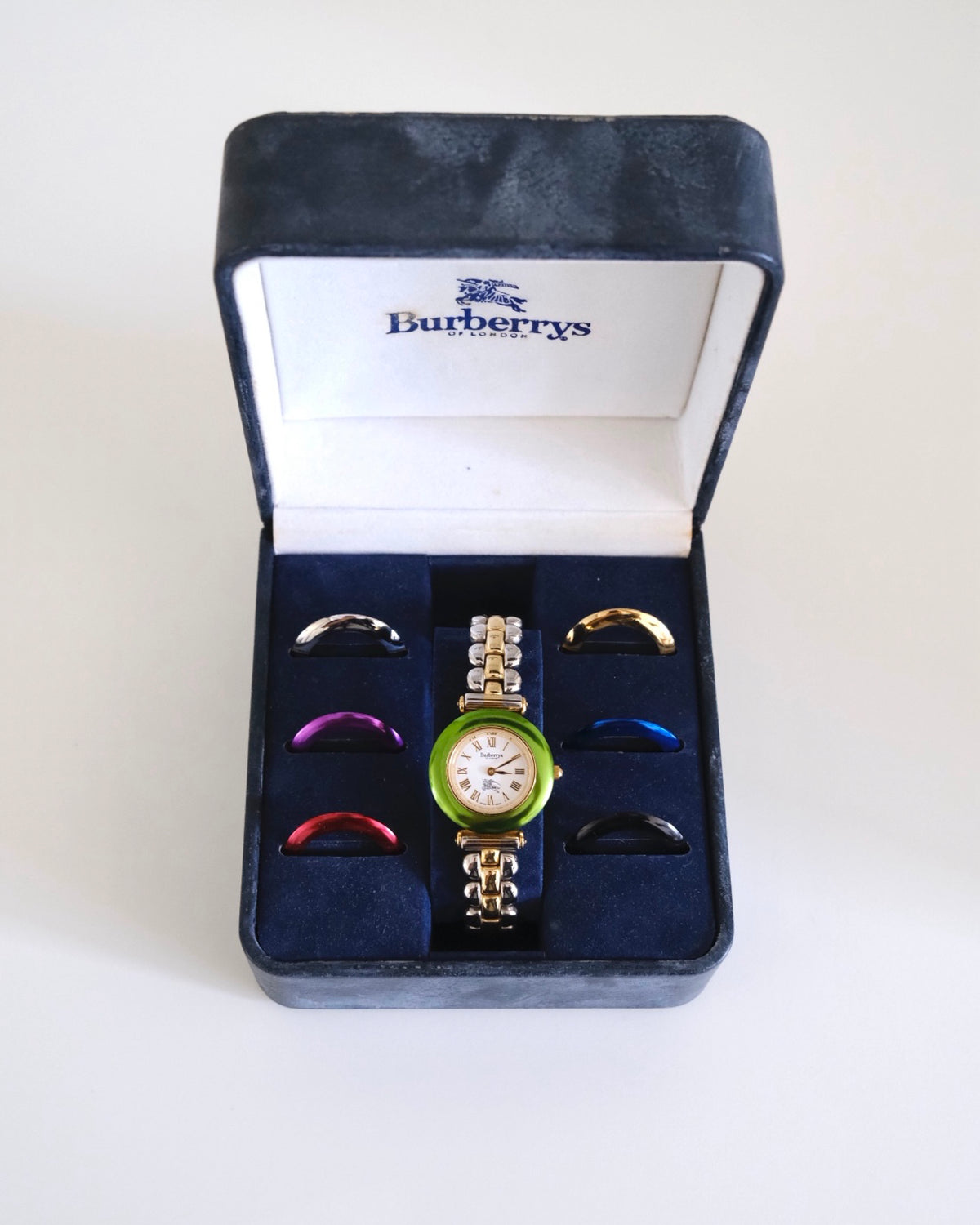 Rare Vintage Burberry 9100L Interchangeable Bezel Watch – 7 Bezels