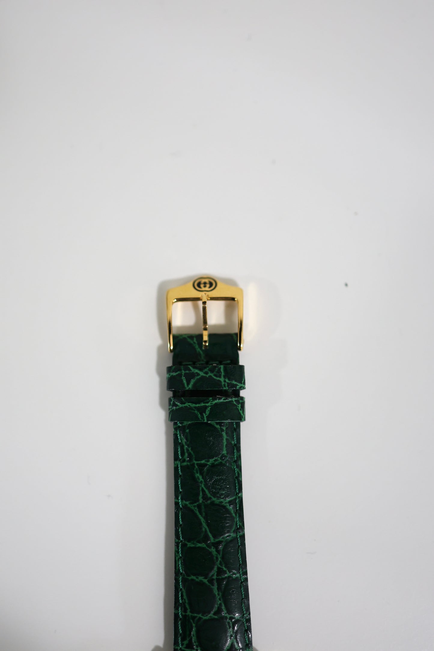 Vintage Gucci Tank Watch with Green Leather Strap