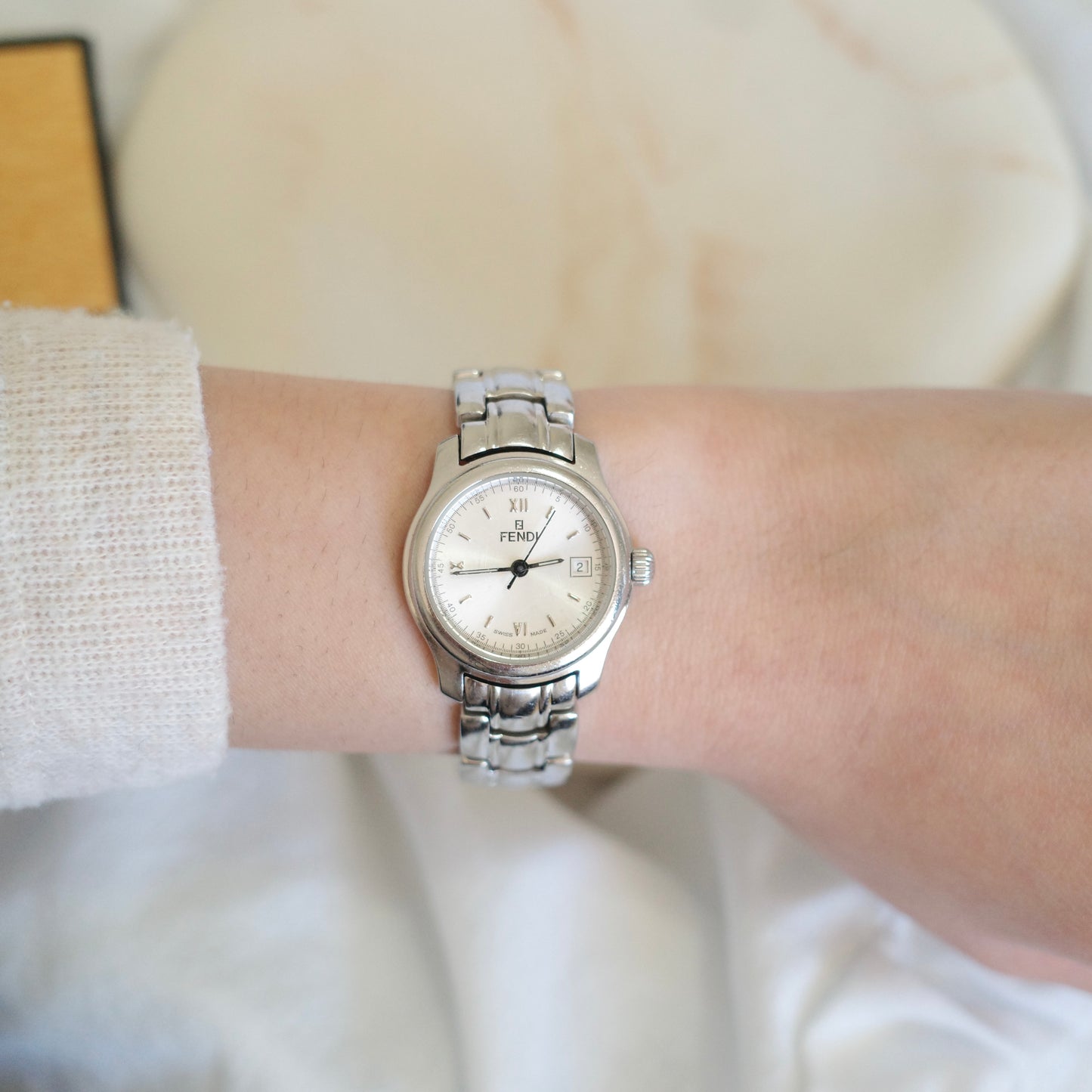 Vintage Fendi Silver Bracelet Watch | Swiss Made | Original Box