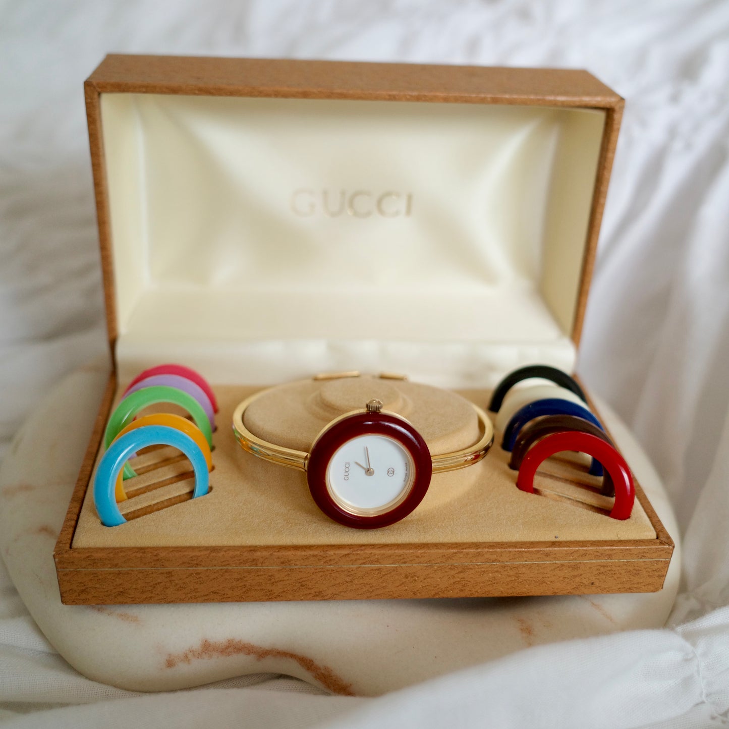 Vintage Gucci Bezel Watch with 11 Interchangeable Bezels