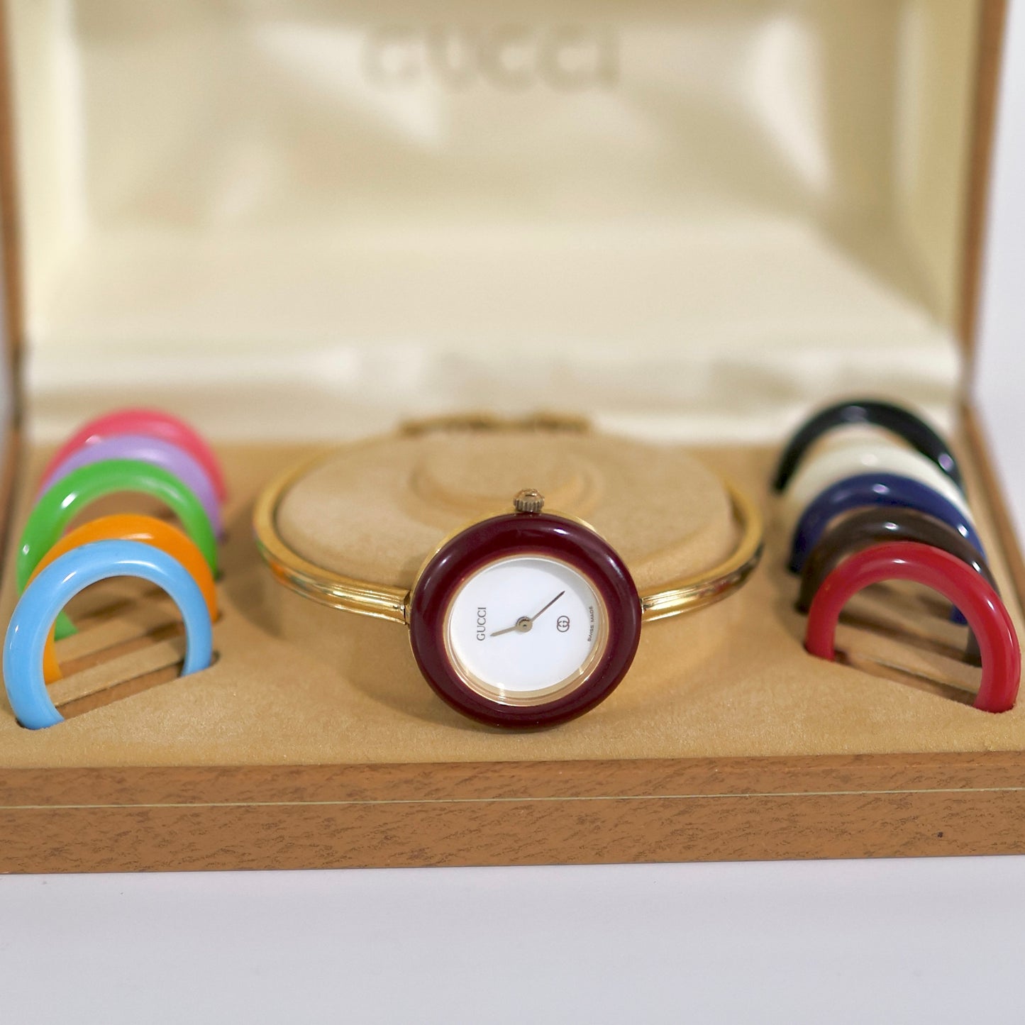 Vintage Gucci Bezel Watch with 11 Interchangeable Bezels