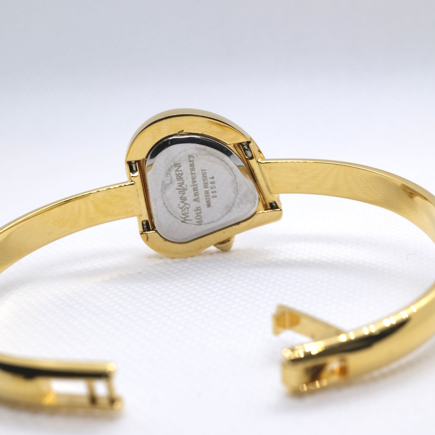 Rare Vintage Yves Saint Laurent YSL Heart Bangle Watch – Gold