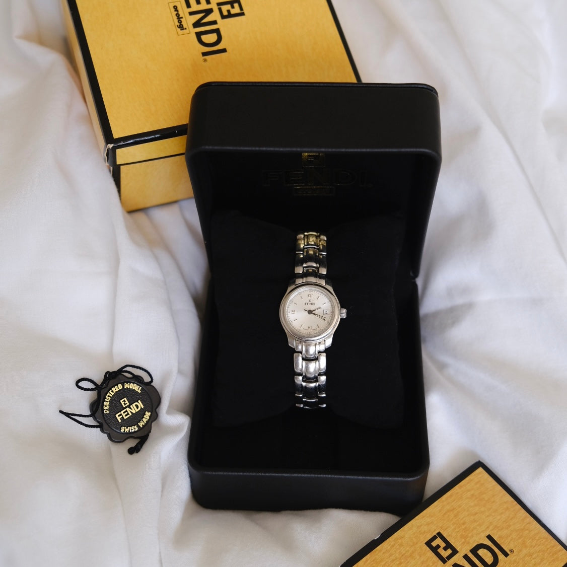 Vintage Fendi Silver Bracelet Watch | Swiss Made | Original Box