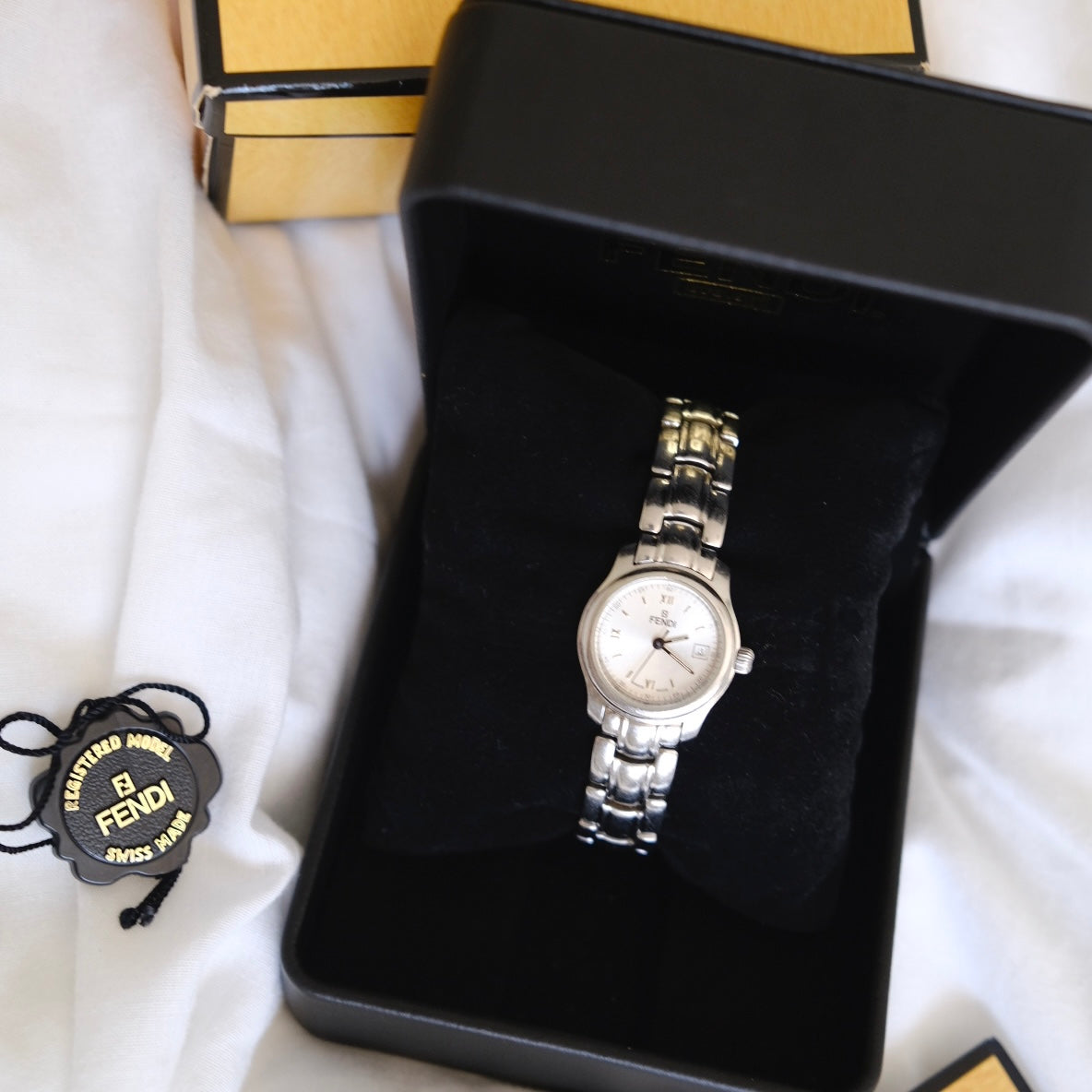 Vintage Fendi Silver Bracelet Watch | Swiss Made | Original Box