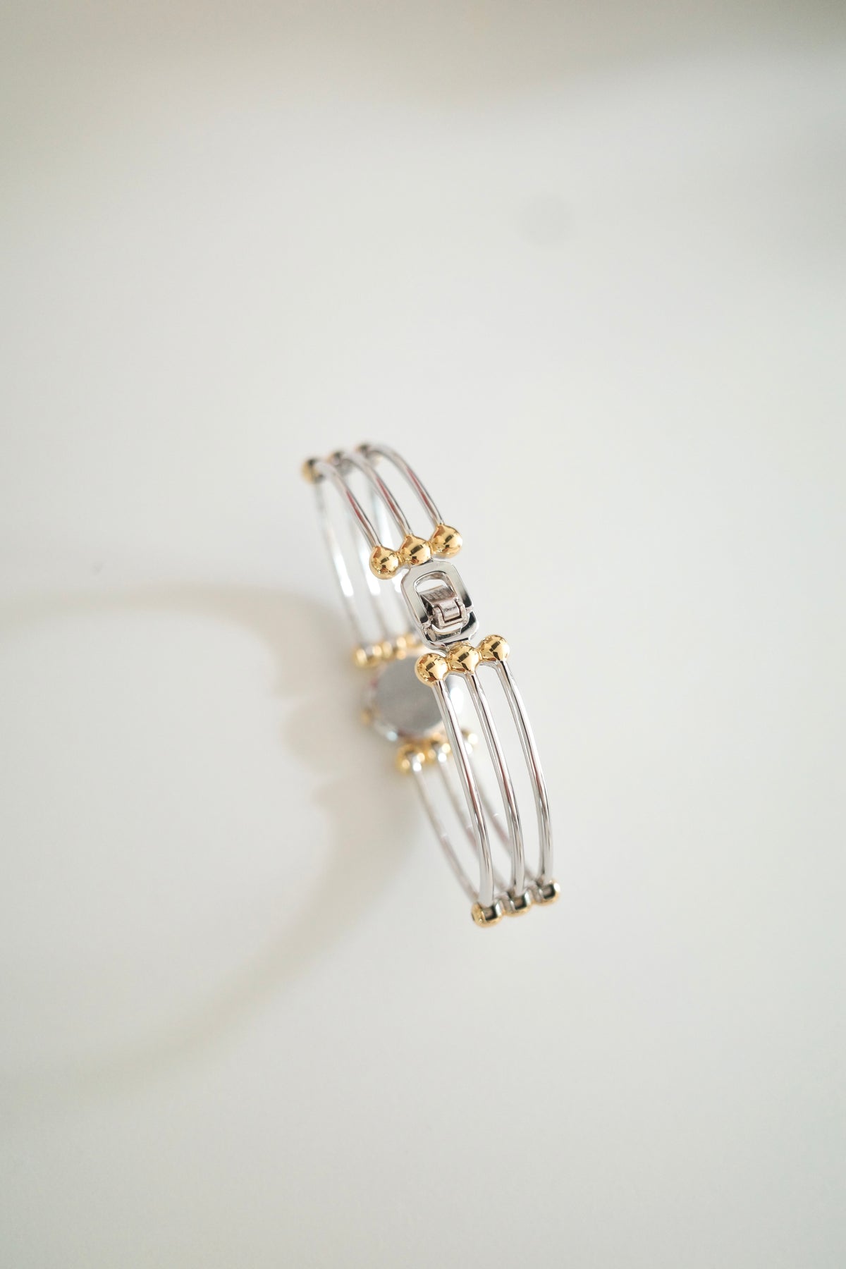 Vintage Seiko Emerald Crystal Bangle Watch | Gold & Silver Two-Tone Women’s Bracelet Watch