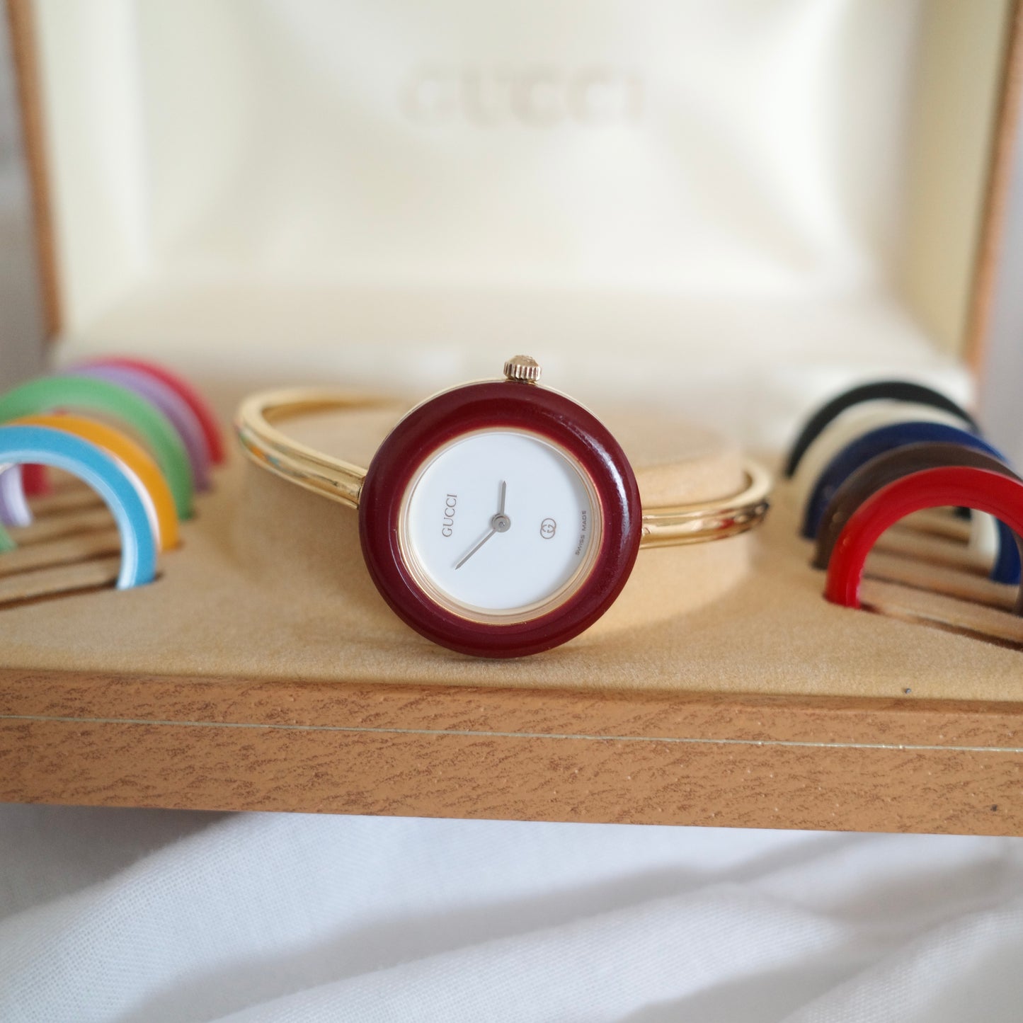 Vintage Gucci Bezel Watch with 11 Interchangeable Bezels