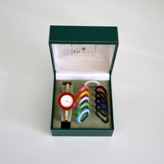 Vintage Gucci Bezel Watch with 12 Interchangeable Bezels