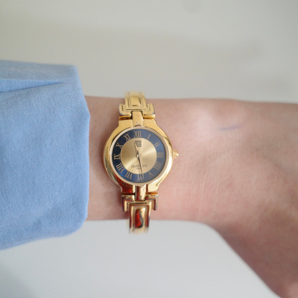Rare Vintage Givenchy Gold-Tone Bangle Watch